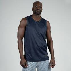 Men's Reversible Sleeveless Basketball Jersey T500R - Blue/Grey