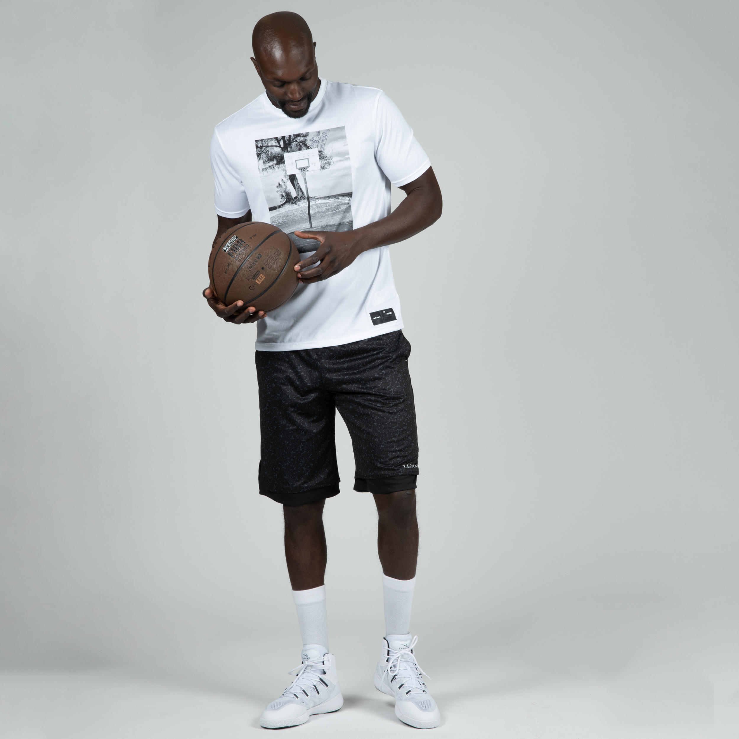 Men's Basketball T-Shirt / Jersey TS500 - White Photo 4/4