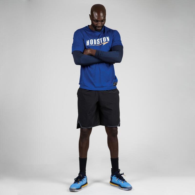Pánské basketbalové tričko s dlouhým rukávem 900 tmavě modré Houston