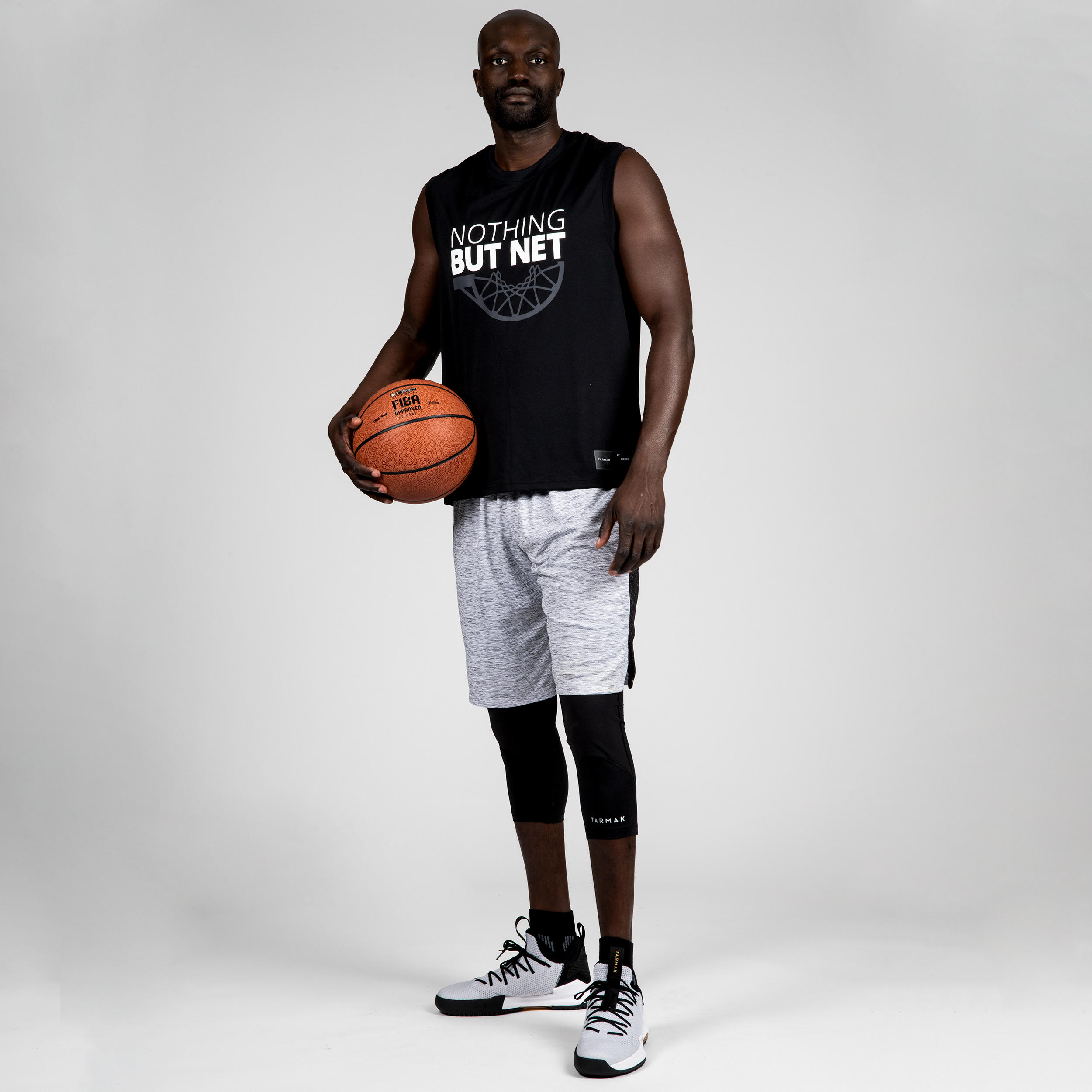 Men's/Women's Sleeveless Basketball Jersey S500 - Black 4/4