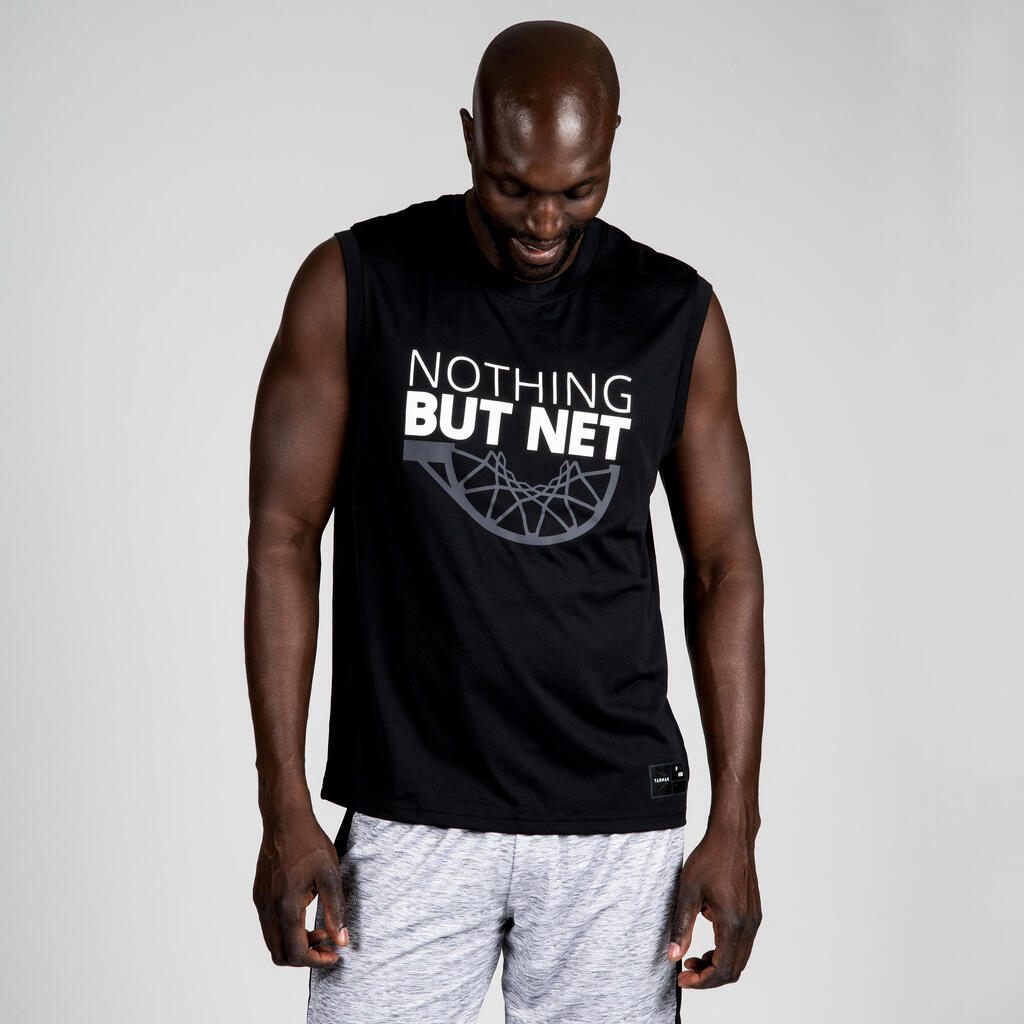 Basketballshirt Trikot ärmellos TS500 Herren Nothing But Net schwarz