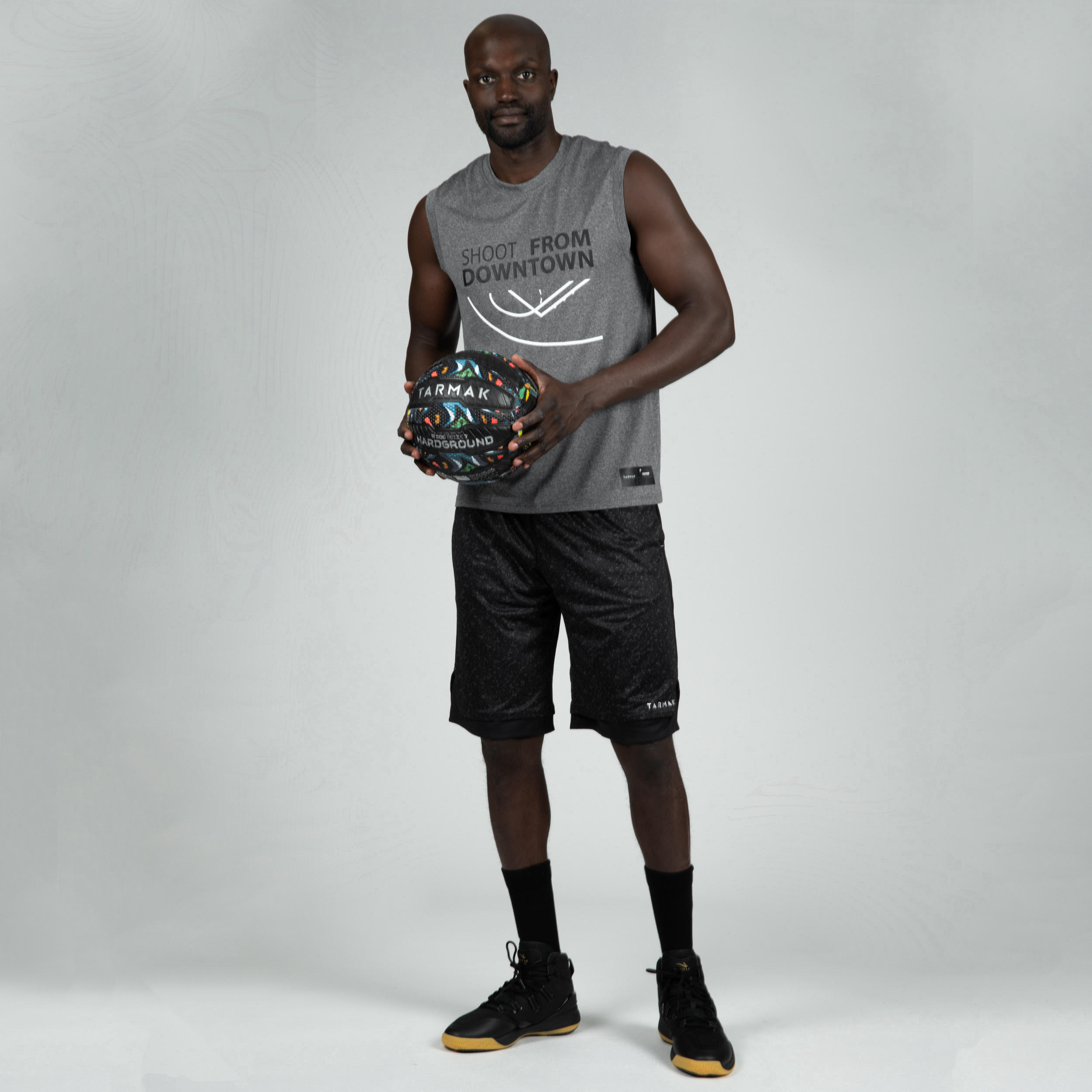 Men's/Women's Sleeveless Basketball Jersey S500 - Grey 4/4