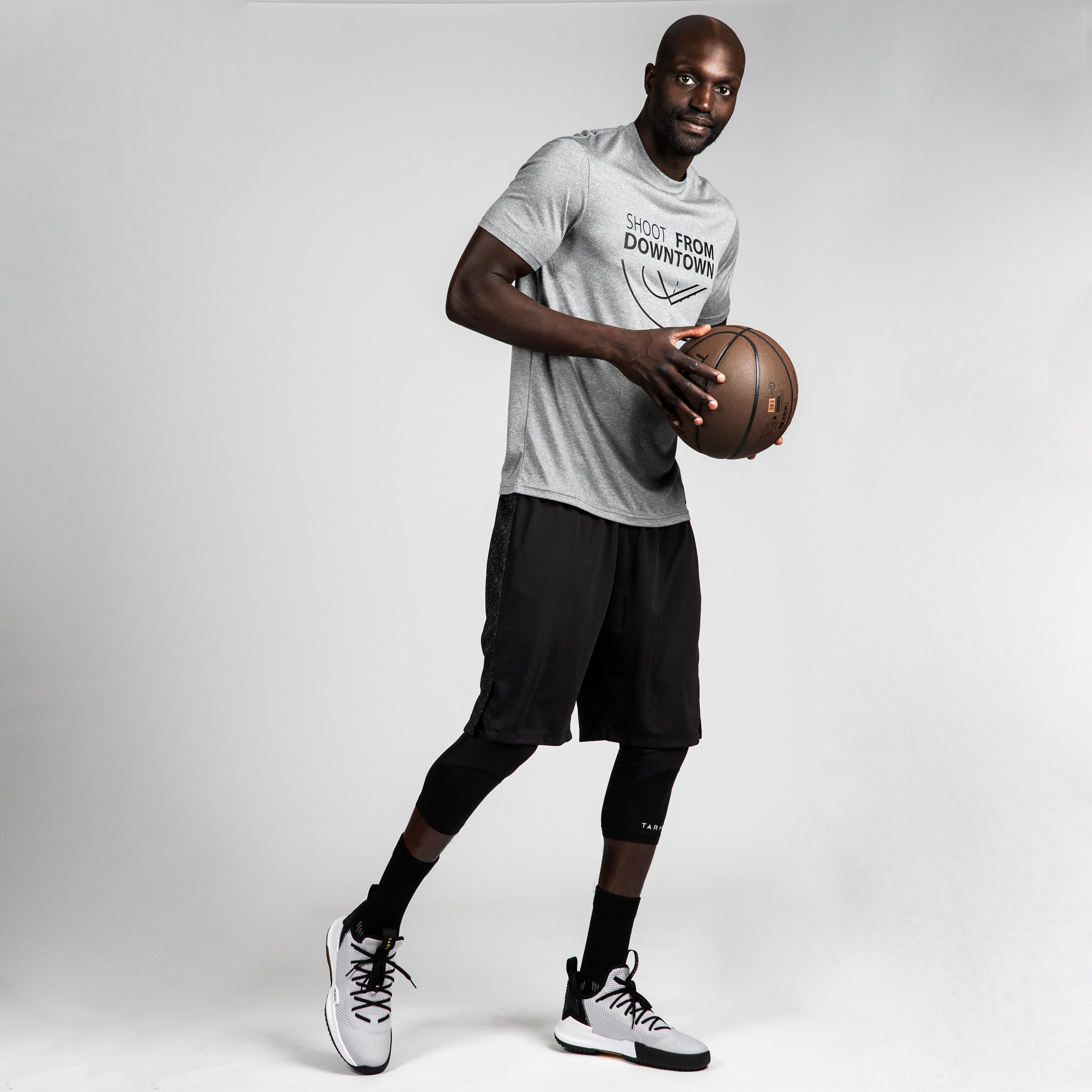 Men's Basketball T-Shirt / Jersey TS500 - Grey Shoot From Downtown 4/9