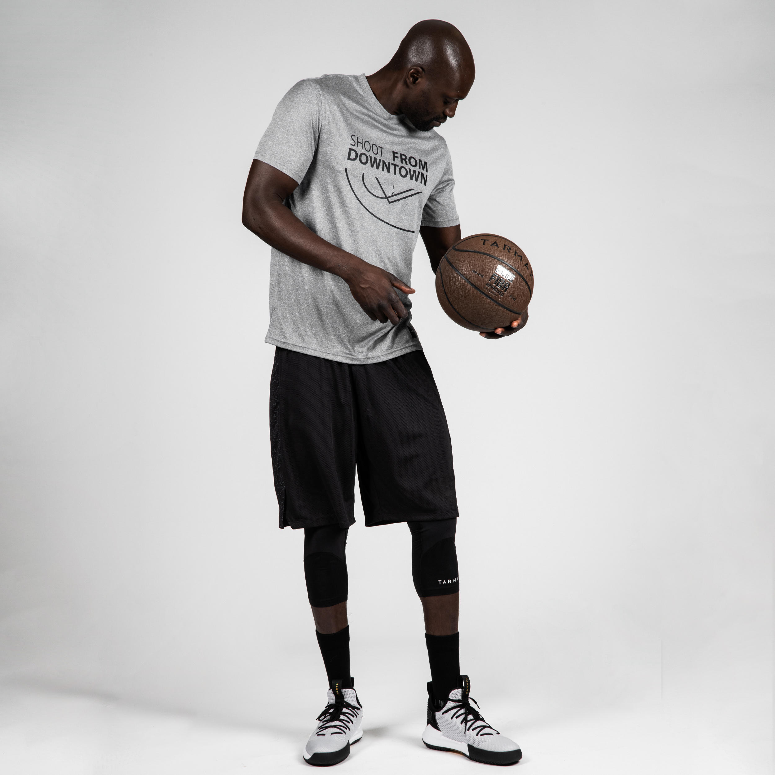 Men's Basketball T-Shirt / Jersey TS500 - Grey Shoot From Downtown 5/9