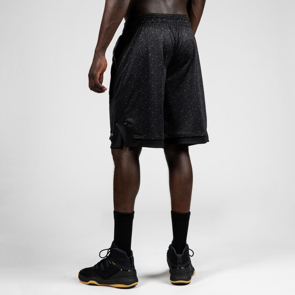 Basketballshorts wendbar SH500 Herren weiss/marineblau