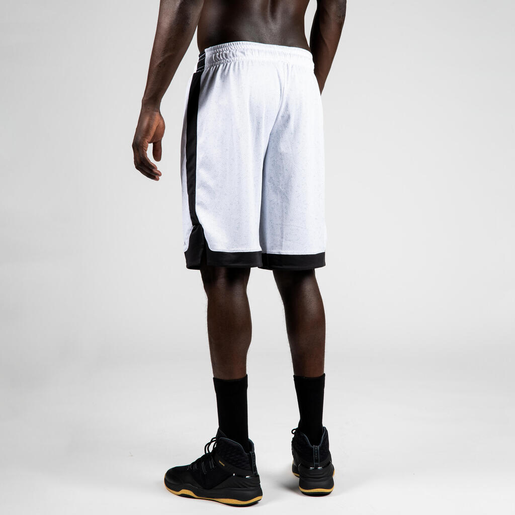 Basketballshorts wendbar SH500 Herren weiss/marineblau