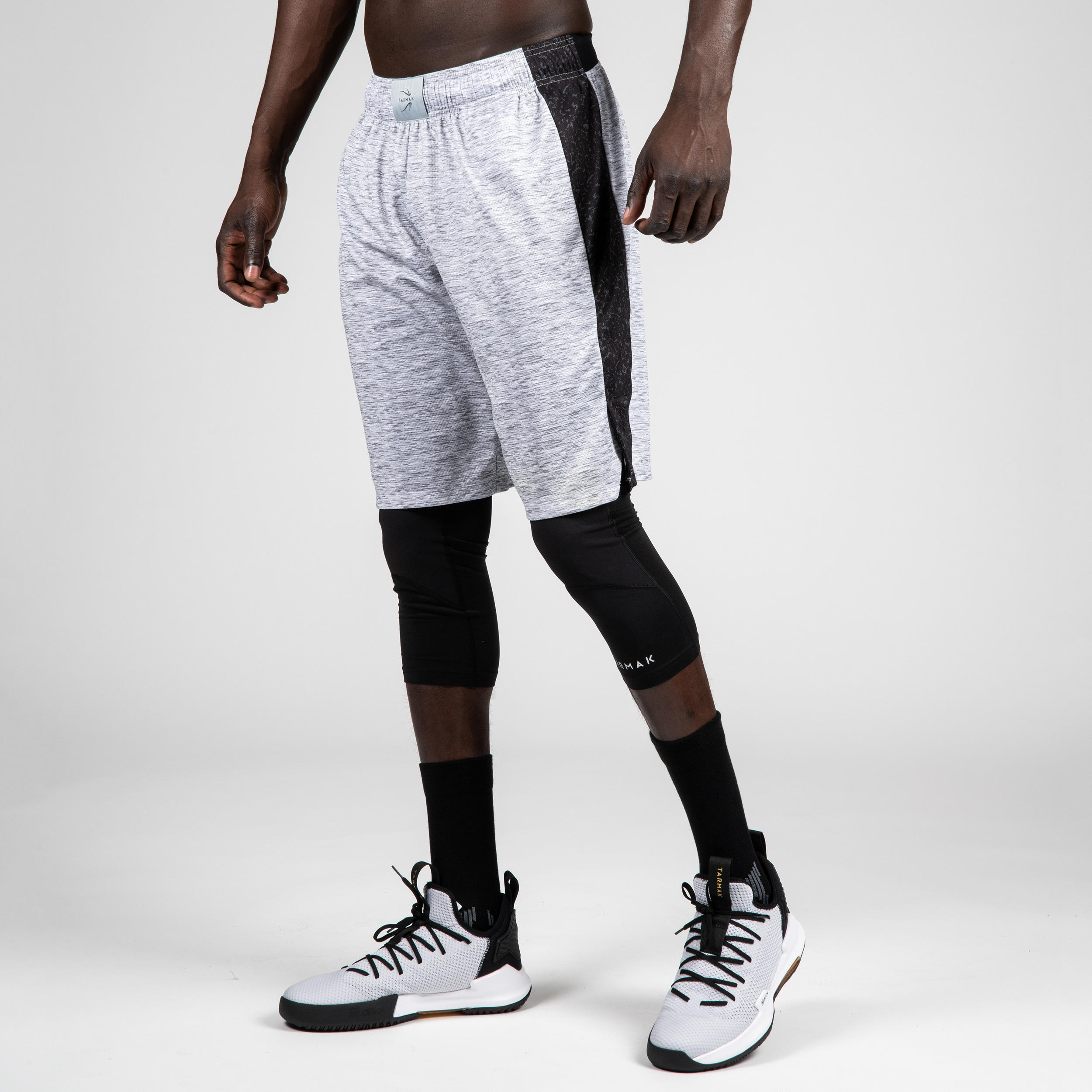 SHORT BASKETBALL HOMME FEMME SH500 GRIS Decathlon