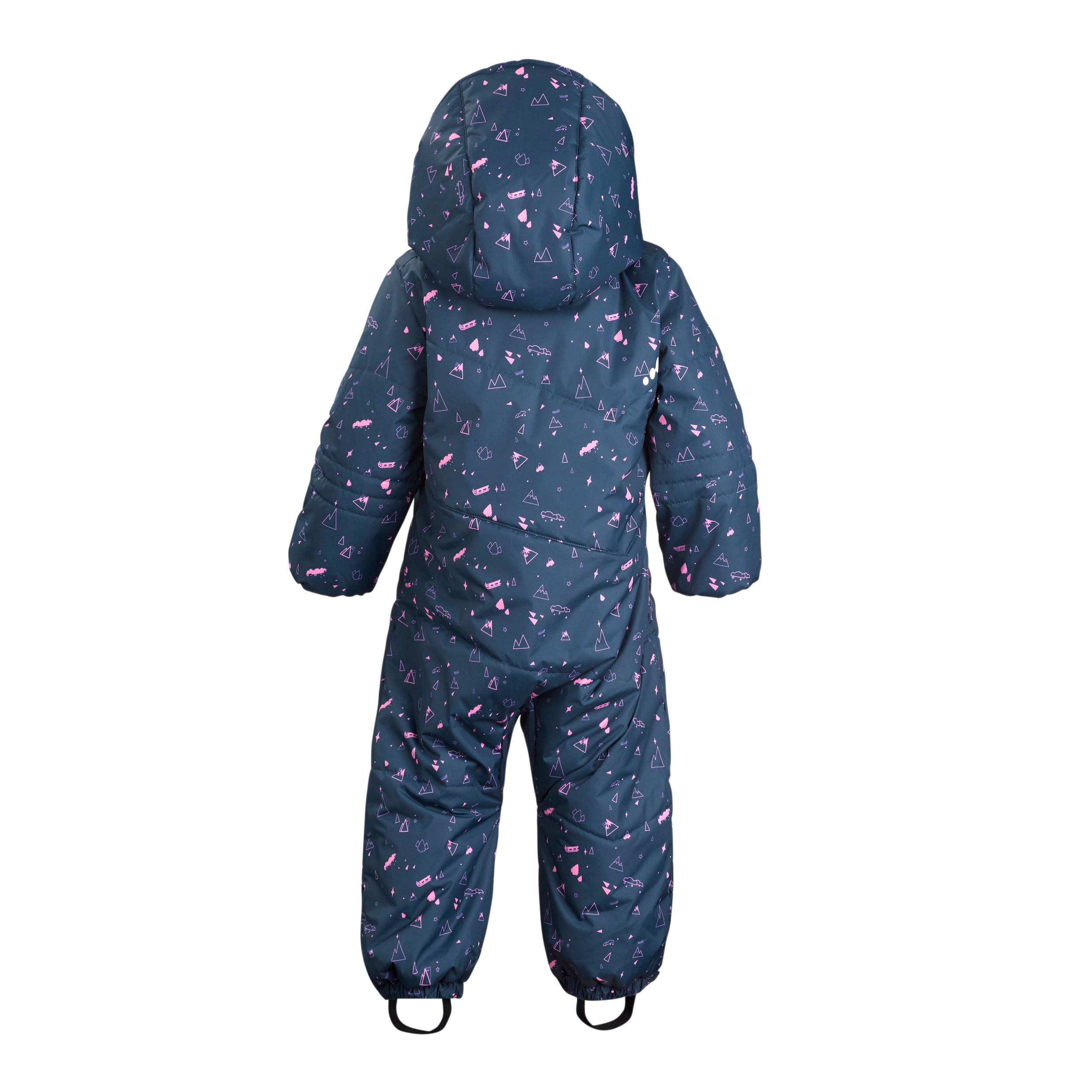 Babies' Skiing/Sledging Ski Suit Warm - Blue and Pink Print 3/9