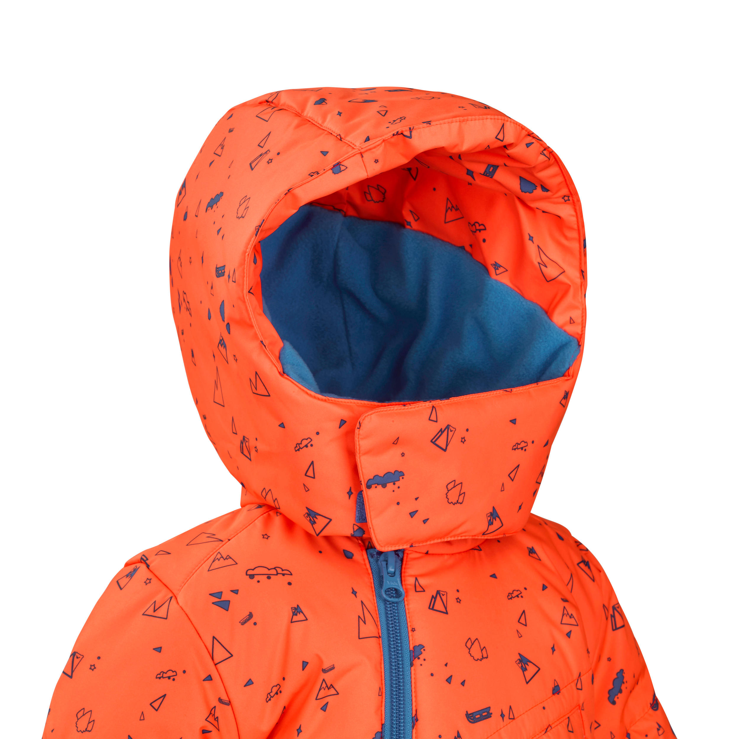 Babies' Skiing/Sledging Ski Suit Warm - Orange and Blue Print 5/9
