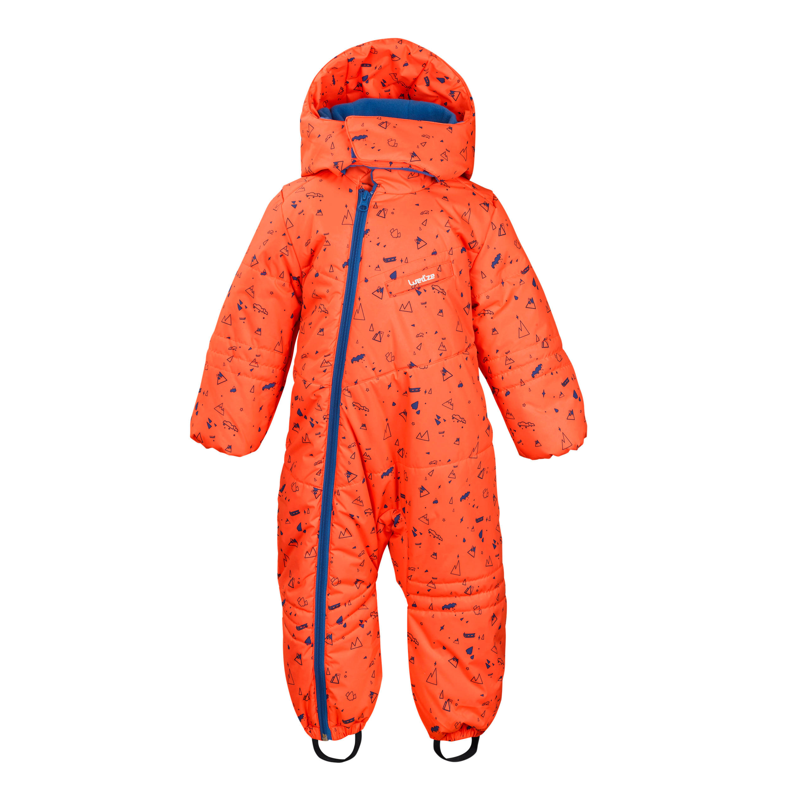 Babies' Skiing/Sledging Ski Suit Warm - Orange and Blue Print 4/9