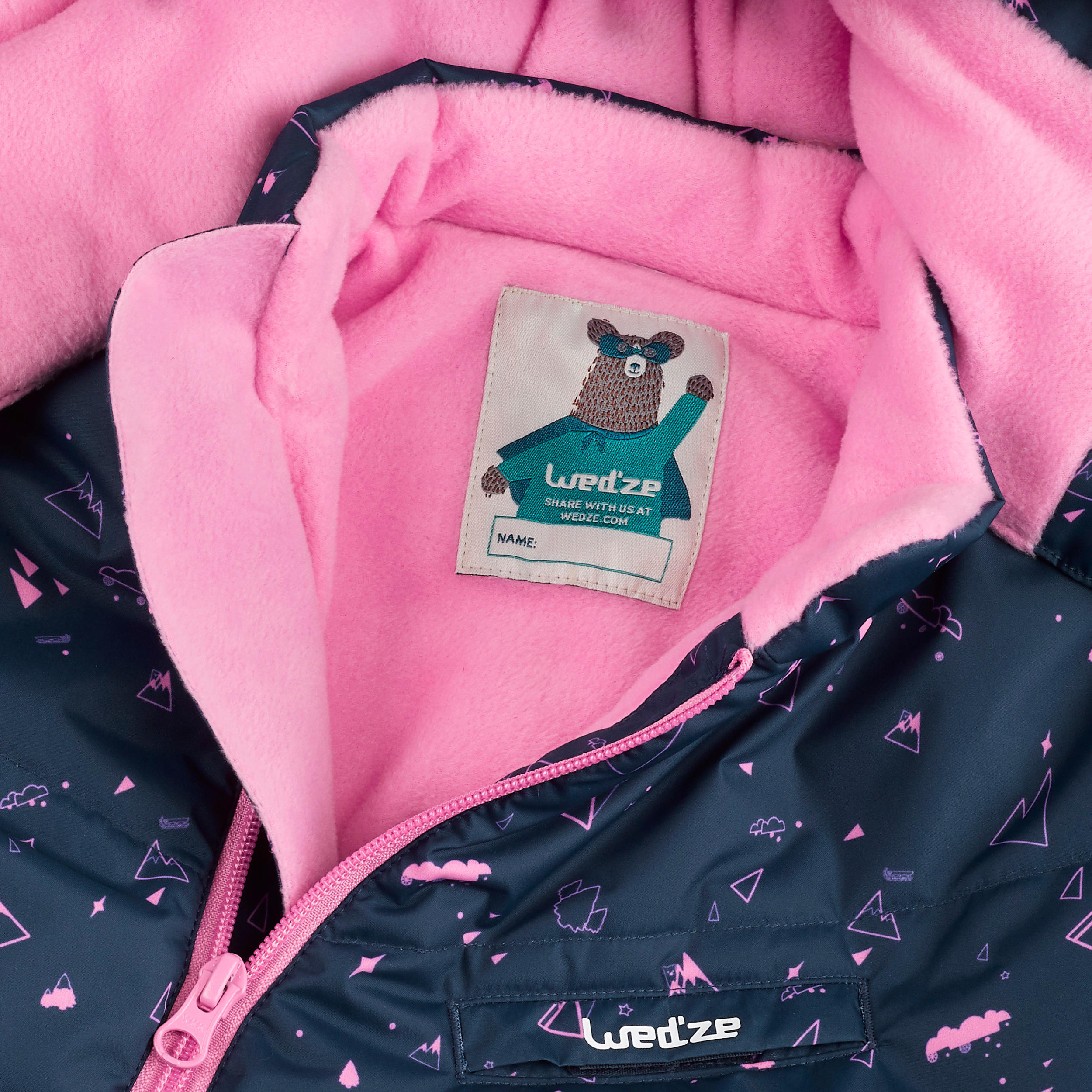 Babies' Skiing/Sledging Ski Suit Warm - Blue and Pink Print 9/9