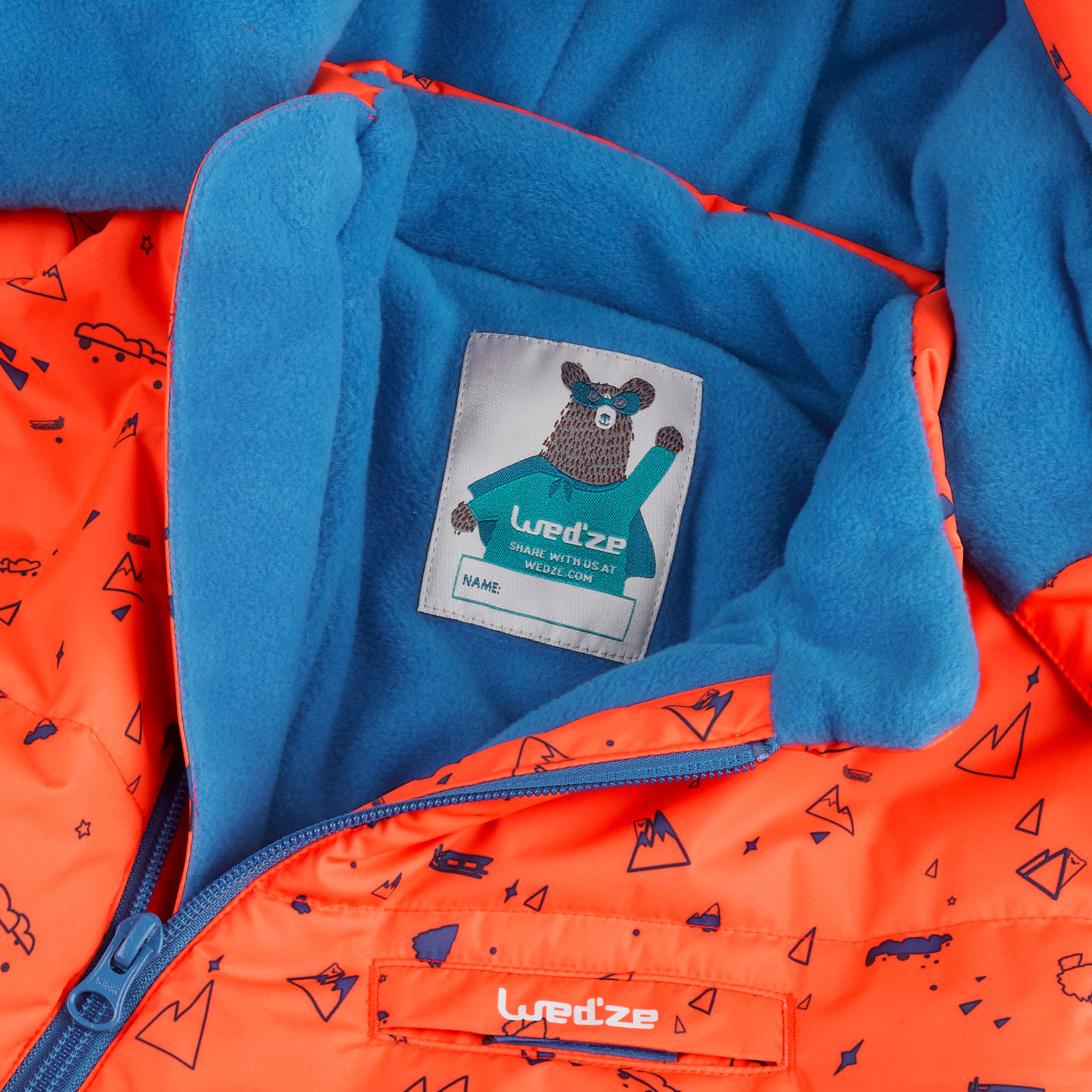 Babies' Skiing/Sledging Ski Suit Warm - Orange and Blue Print 9/9