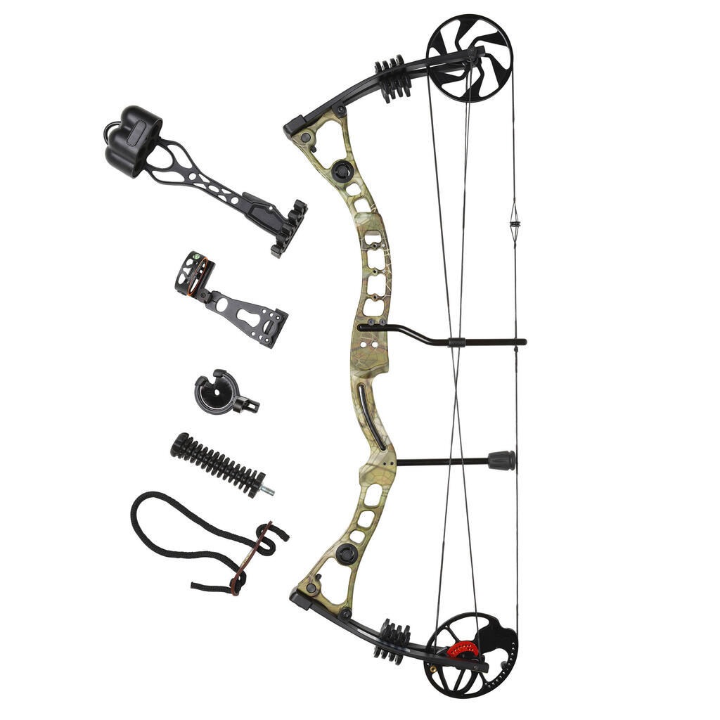 Hunting and Target Compound Bow Set 500 KHAKI Left-Handed