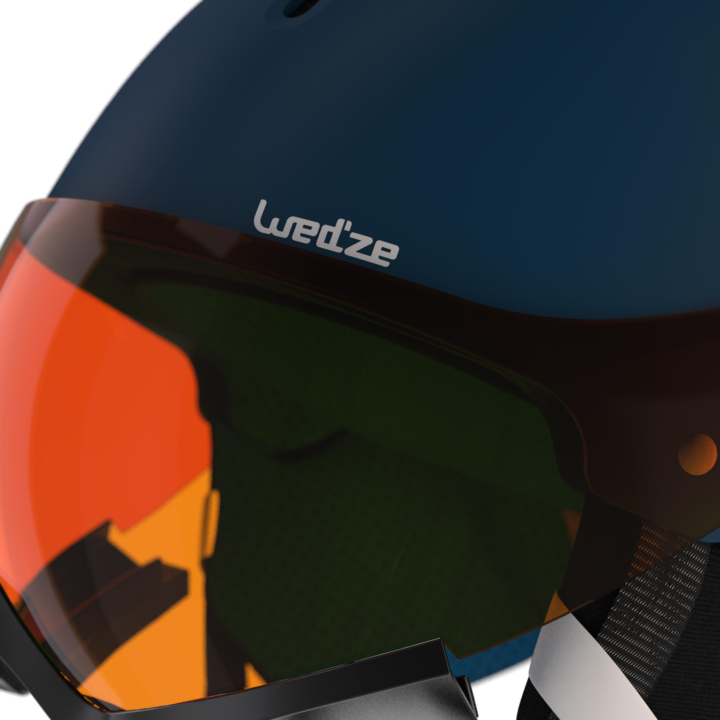 Adult Ski Helmet with Visor PST 150 - Blue and Red 7/9
