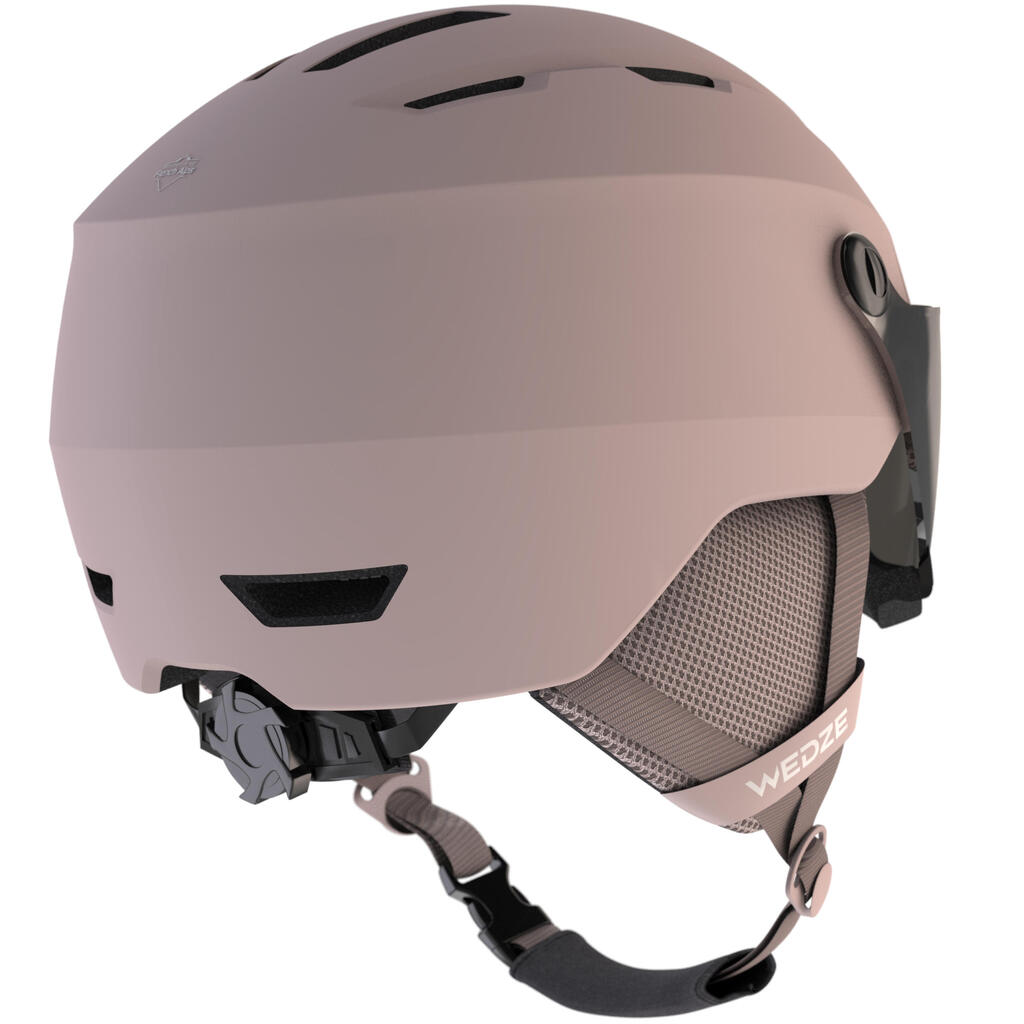 Skihelm mit Visier Erwachsene - H350 weiss