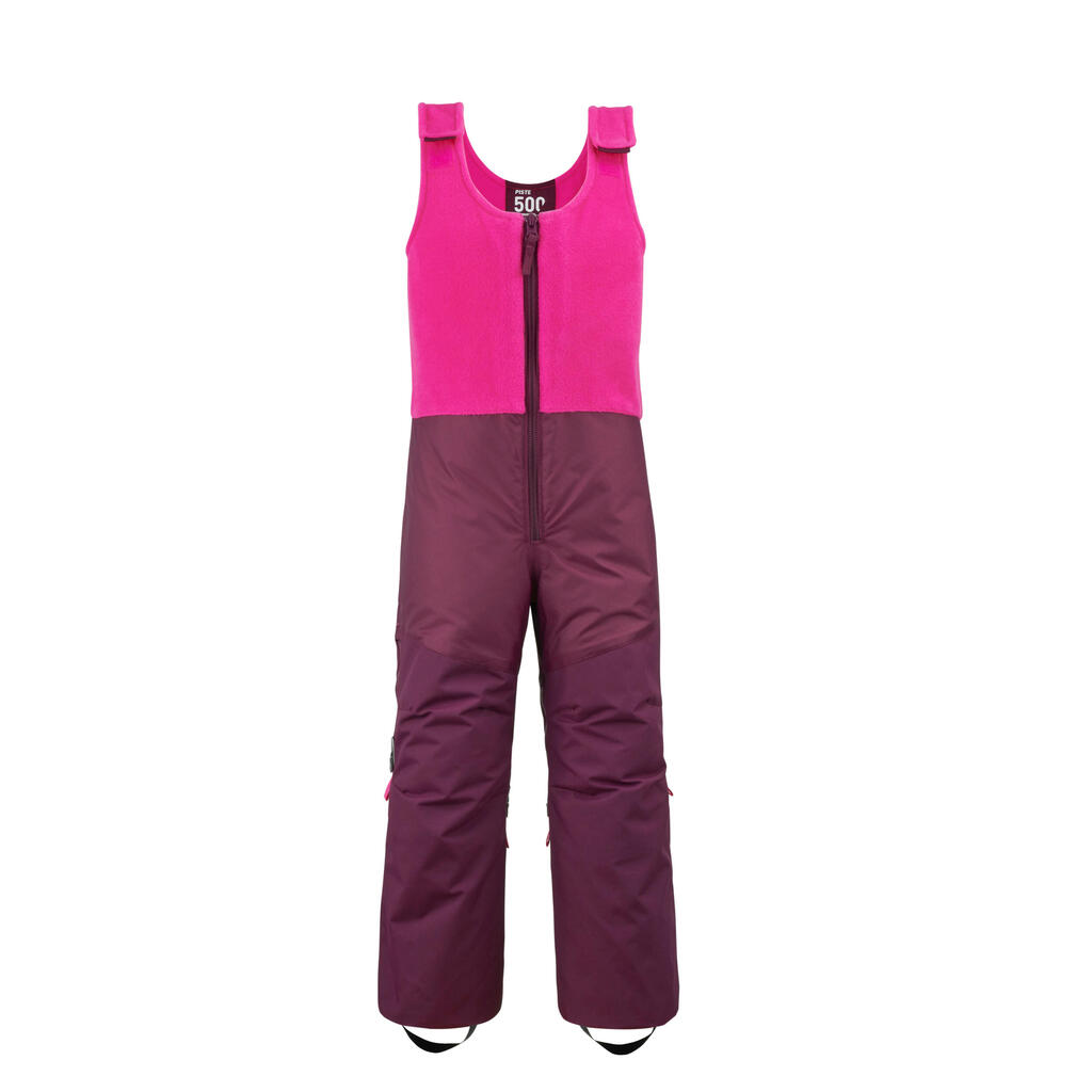 Children's Skiing Salopettes - Pink and Plum