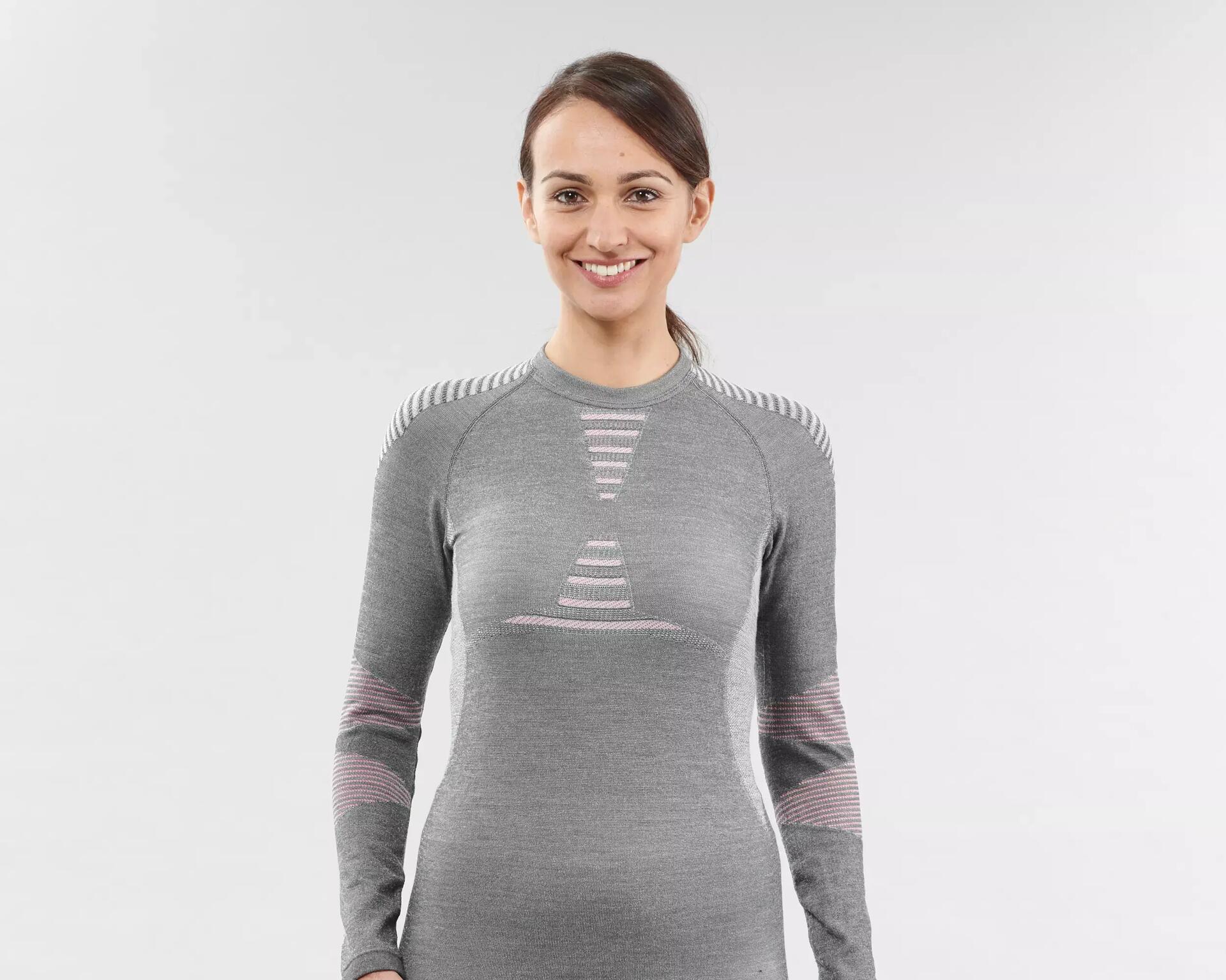 Women's ski thermal base layer top 900 - white WEDZE