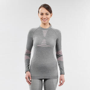Camiseta térmica interior de esquí y nieve lana merina Mujer Wedze SKI900