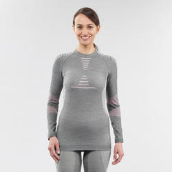 Camiseta térmica interior lana merina de esquí y nieve Mujer Wedze Ski 900