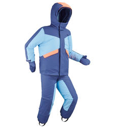CHILDREN'S SKI SUIT PNF 500 - SKY AND CORAL