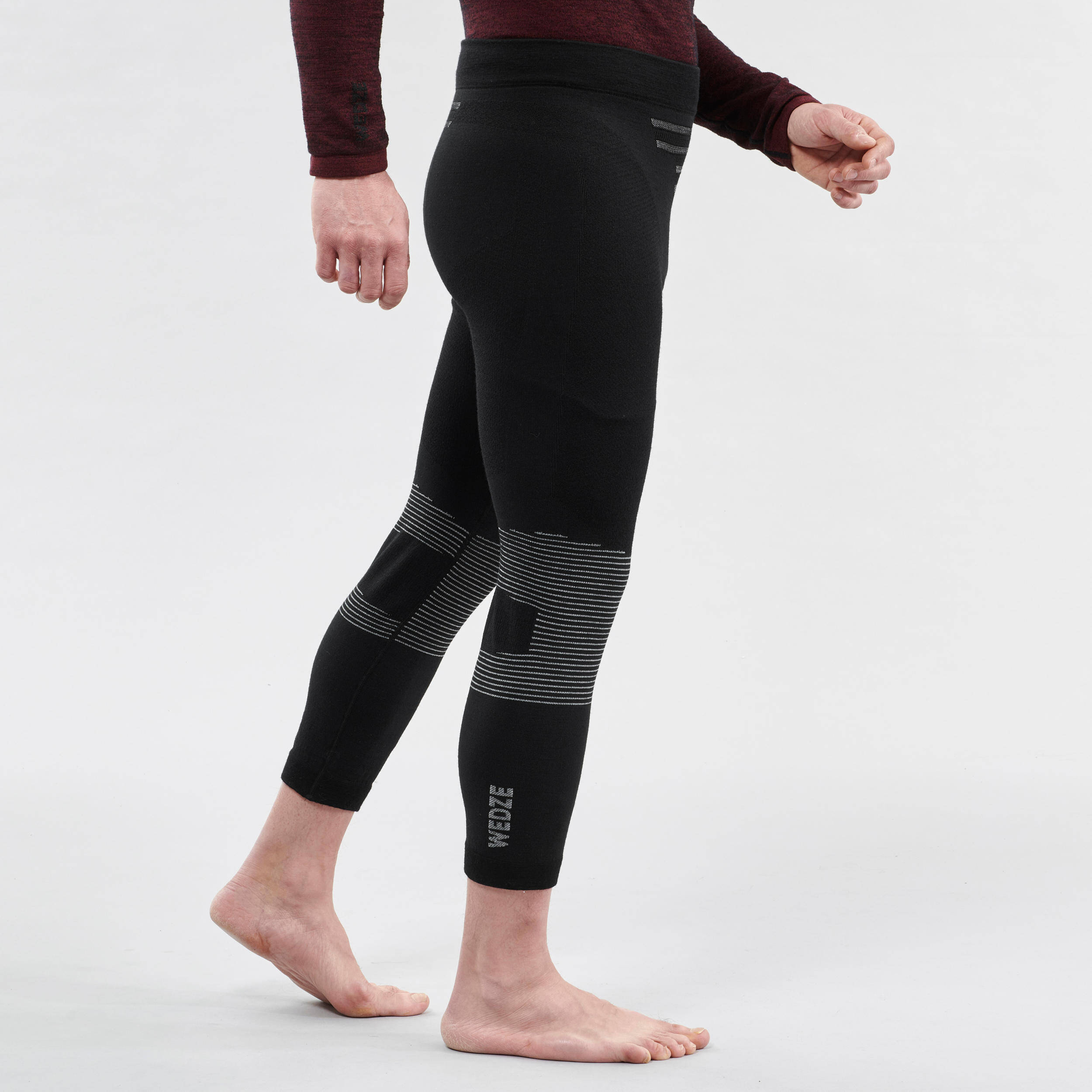 Men's Ski Base Layer Wool Bottoms 900 Black -  3