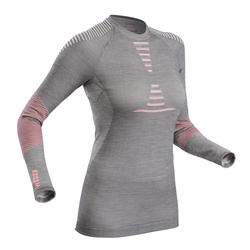 Maglia termica sci donna 900 WOOL grigia