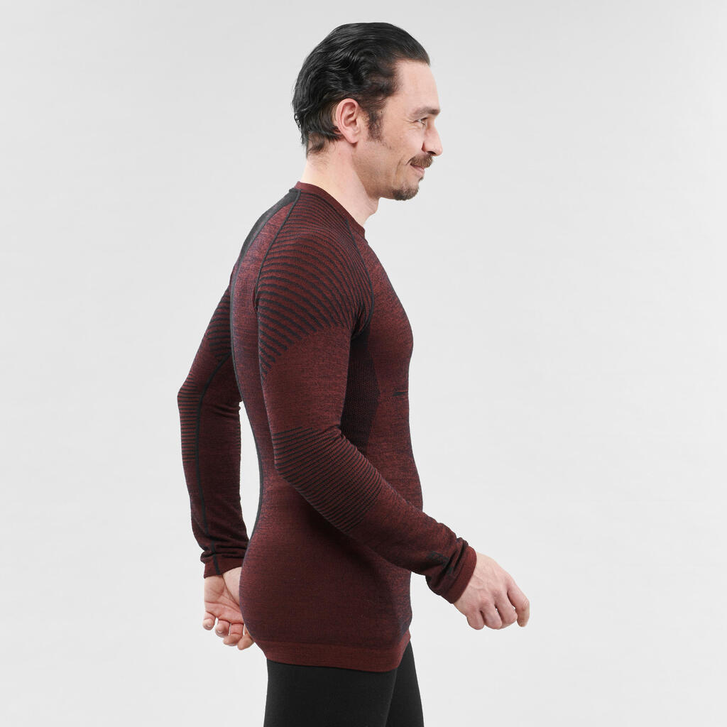 Skiunterwäsche Funktionsshirt Herren Wolle atmungsaktiv – BL900 schwarz 