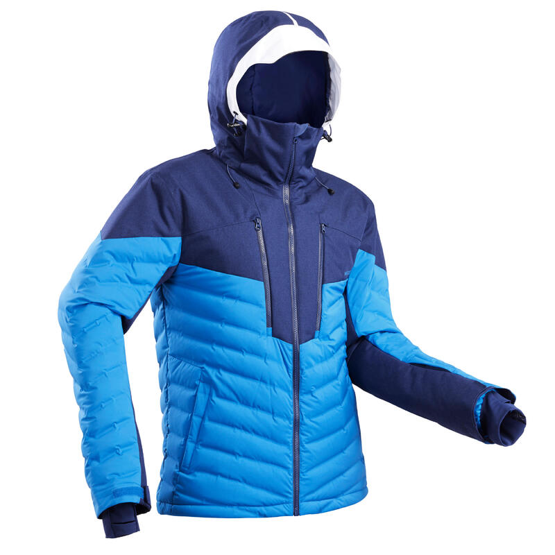 Pánská péřová lyžařská bunda 900 WARM modrá
