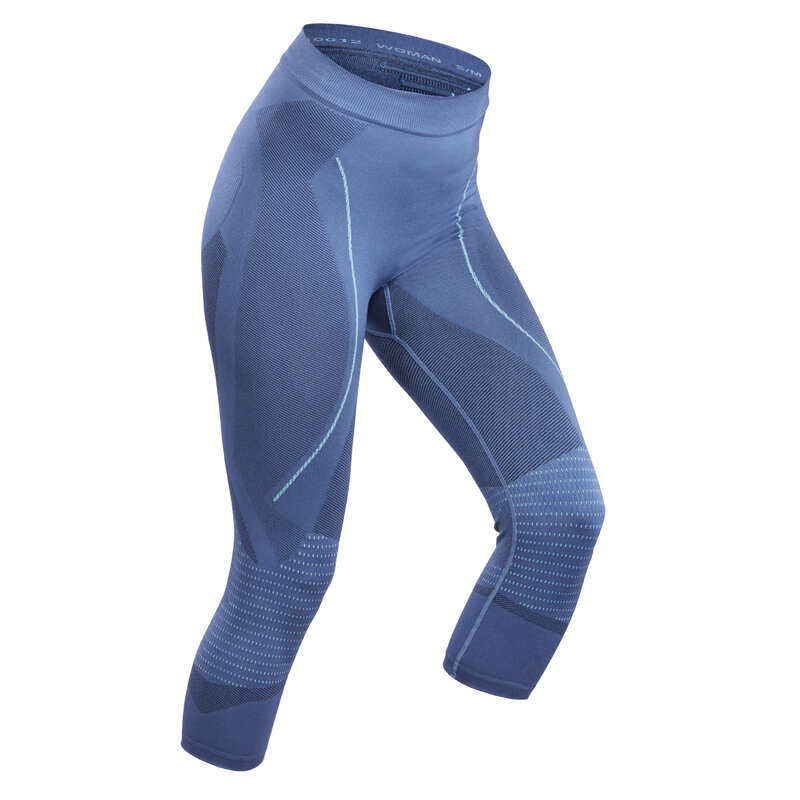 WEDZE Women's Base Layer Ski Bottoms 900 Blue Decathlon