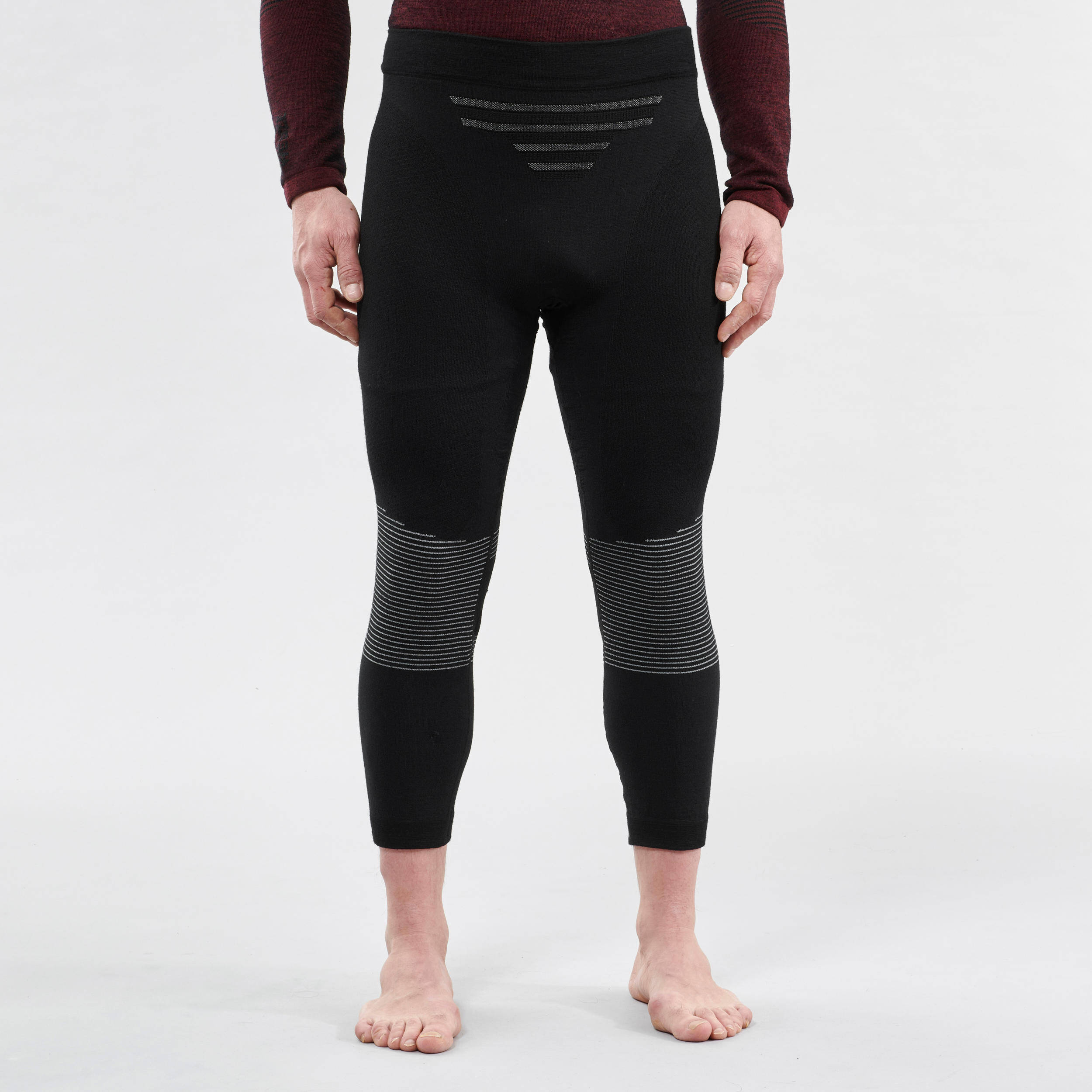 Men's Ski Base Layer Wool Bottoms 900 Black -  2