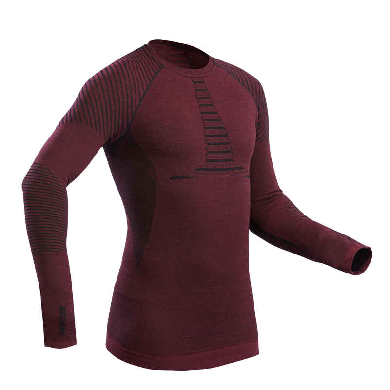 Men's Ski Seamless Base Layer Top BL 980 Wool Grey Decathlon