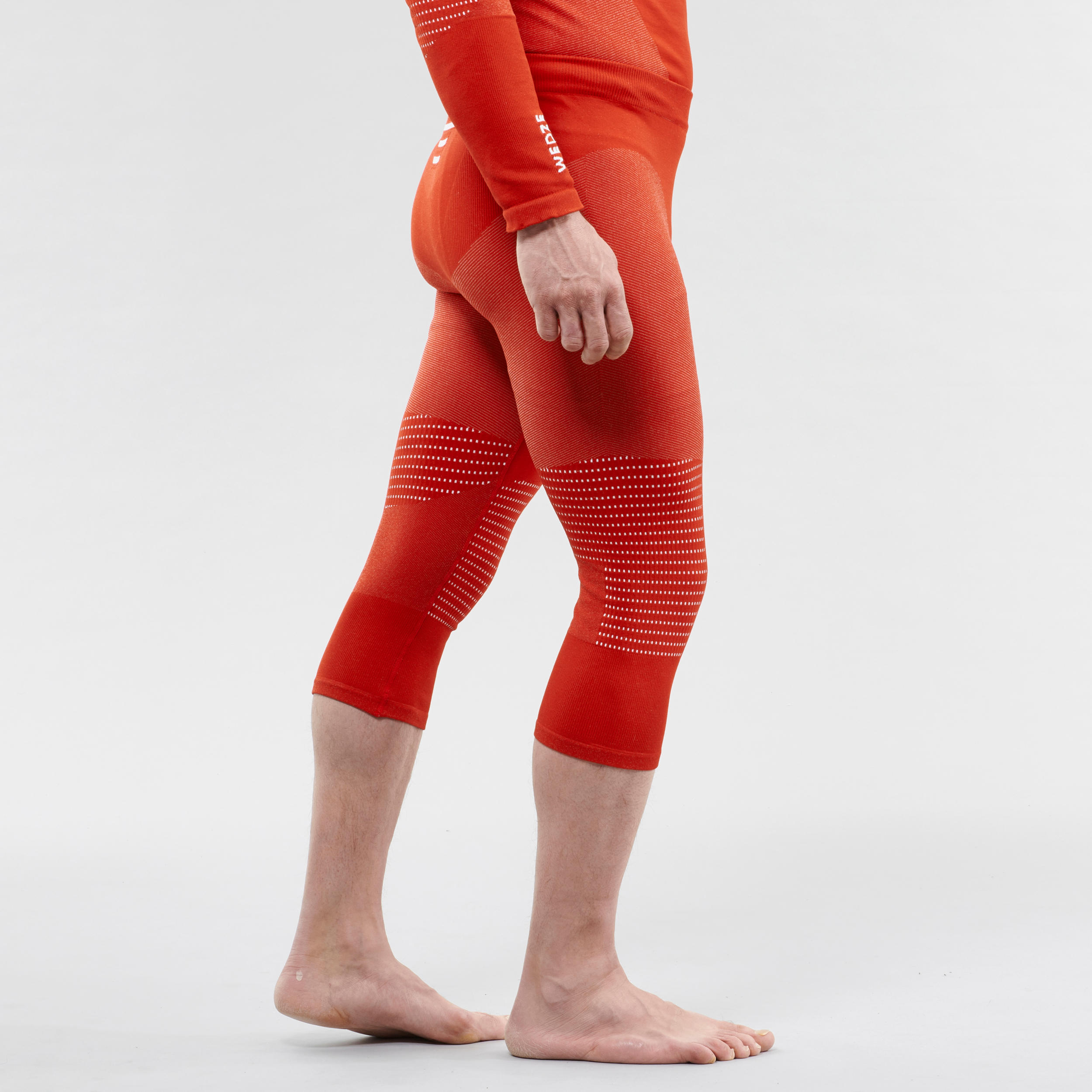 Men's Base Layer Ski Bottoms - Red 3/5