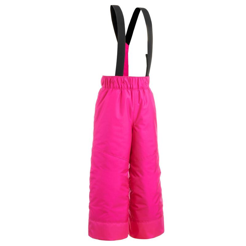 PANTALON DE SKI ENFANT CHAUD ET IMPERMABLE 100 ROSE