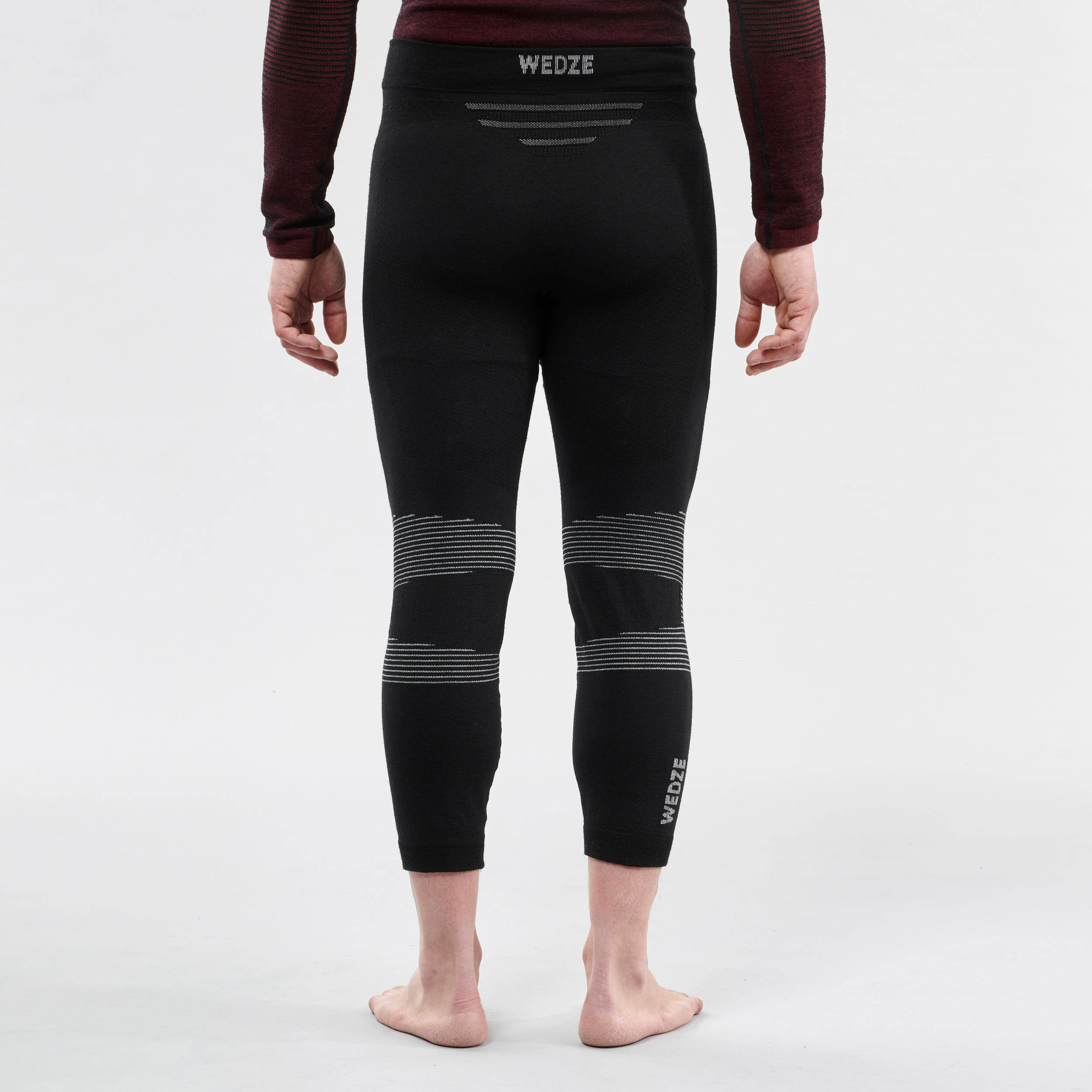 Men's Ski Base Layer Wool Bottoms 900 Black -  4