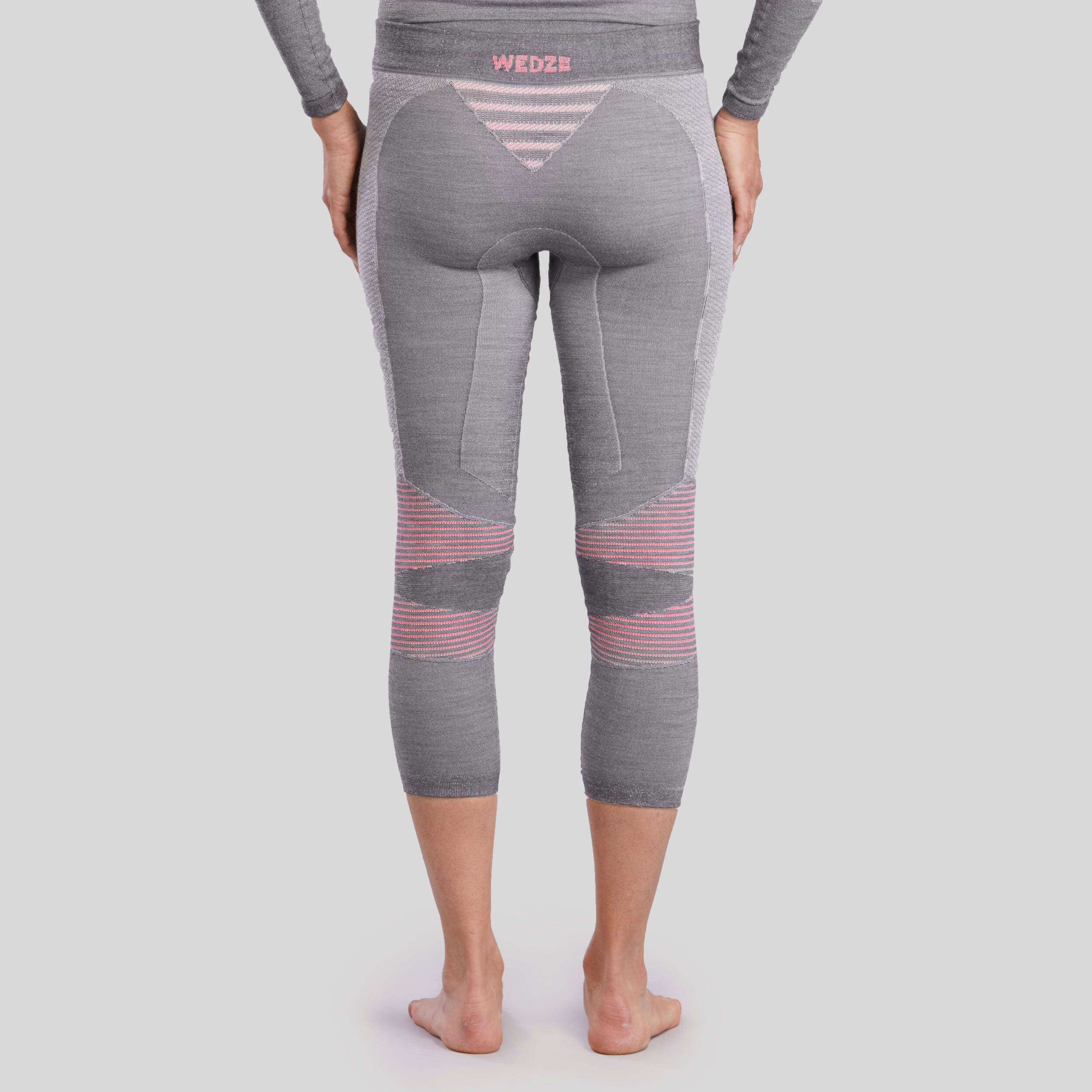 Women's Ski Base Layer Bottom 900 - grey/pink -  4