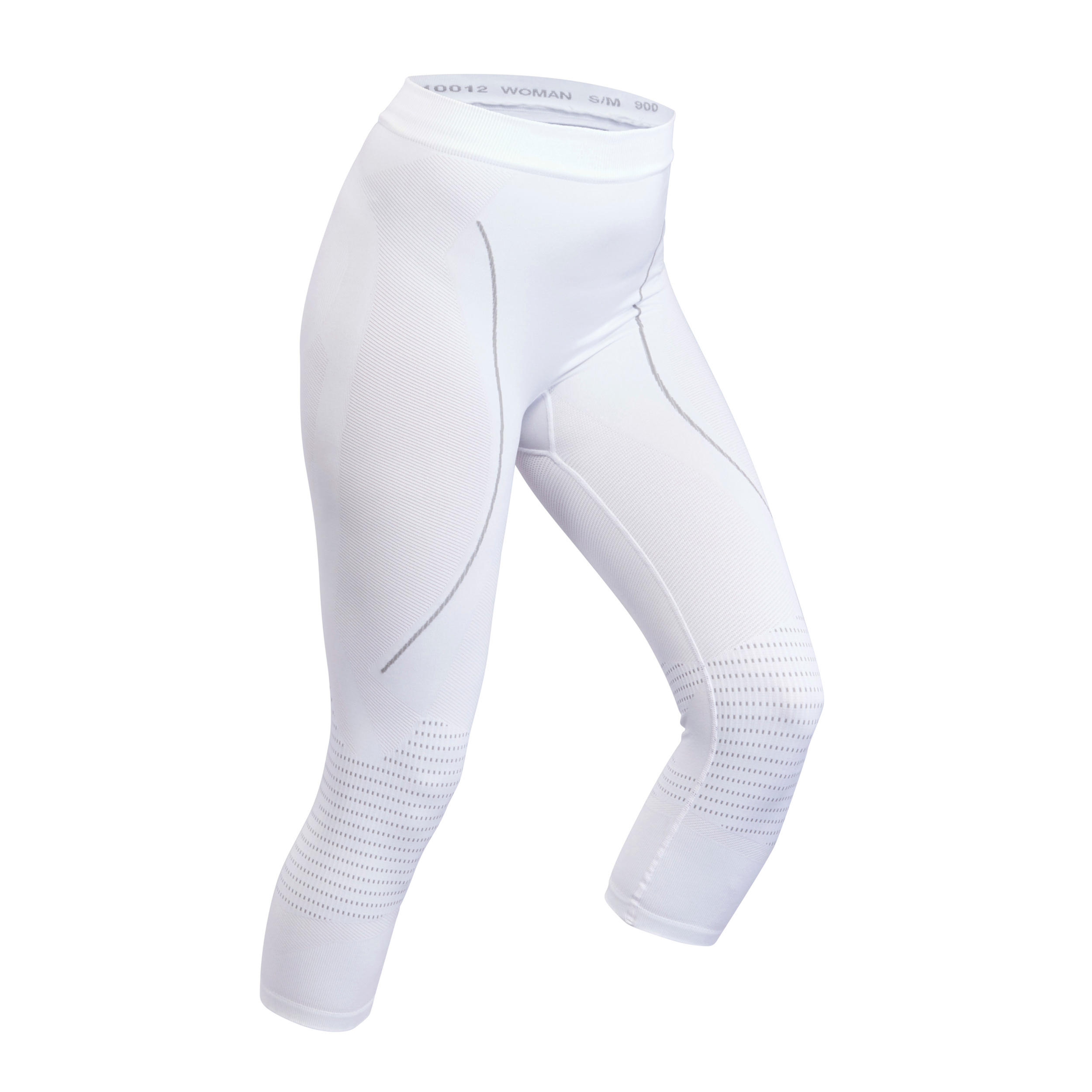 Women’s Warm Base Layer Bottoms - BL 980 White - WEDZE