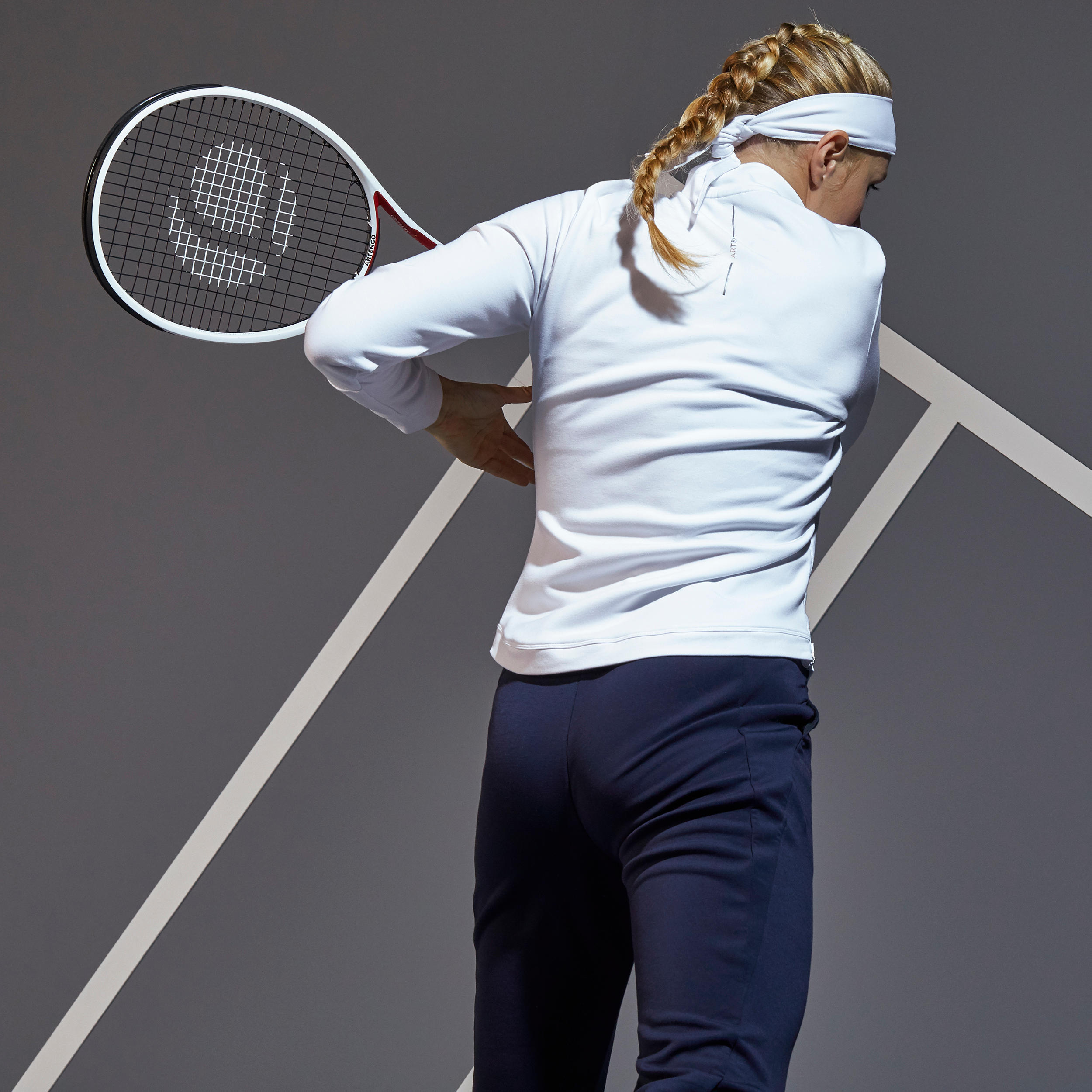 Chaqueta de tenis mujer Artengo JK Dry 900 blanco 5/7