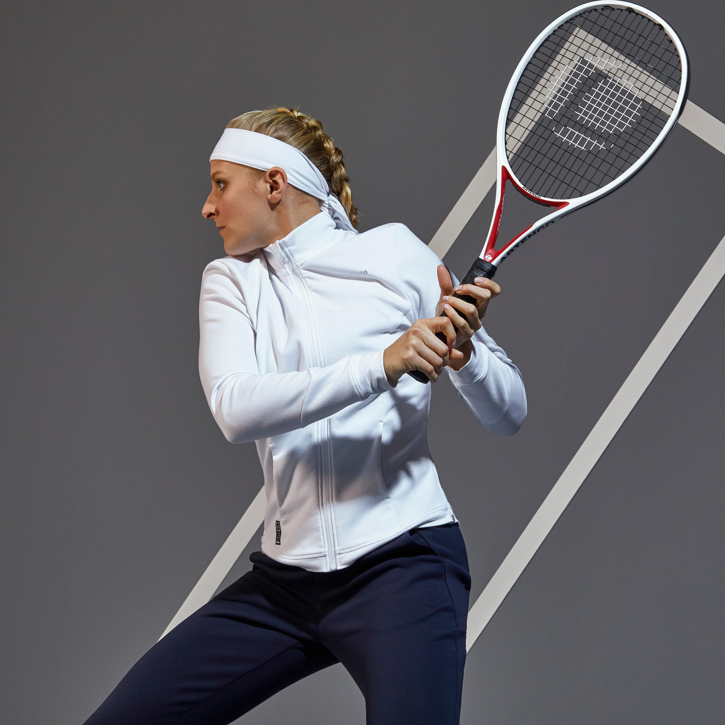 Chaqueta de tenis mujer Artengo JK Dry 900 blanco 3/7