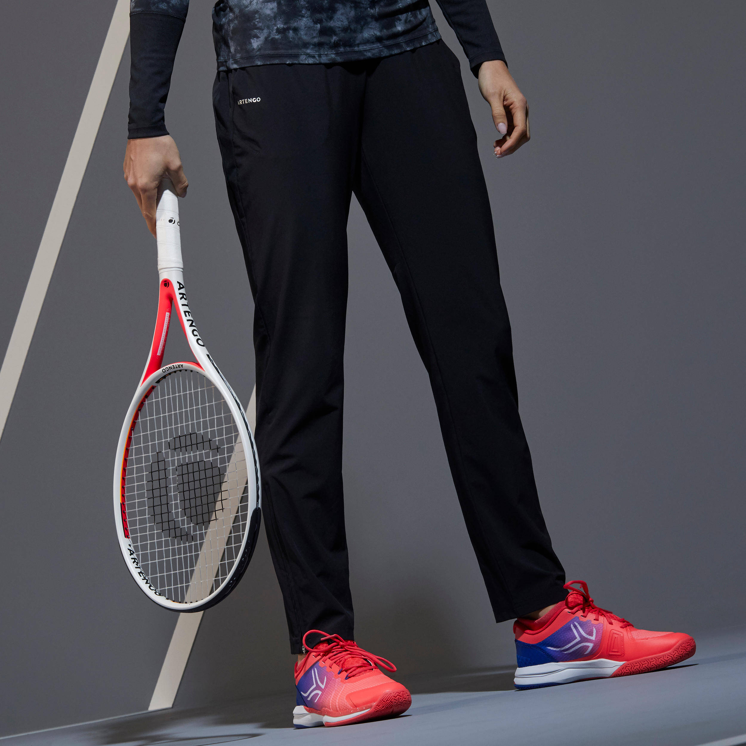 Women Tennis Pant - TPA500 Light Black -  1