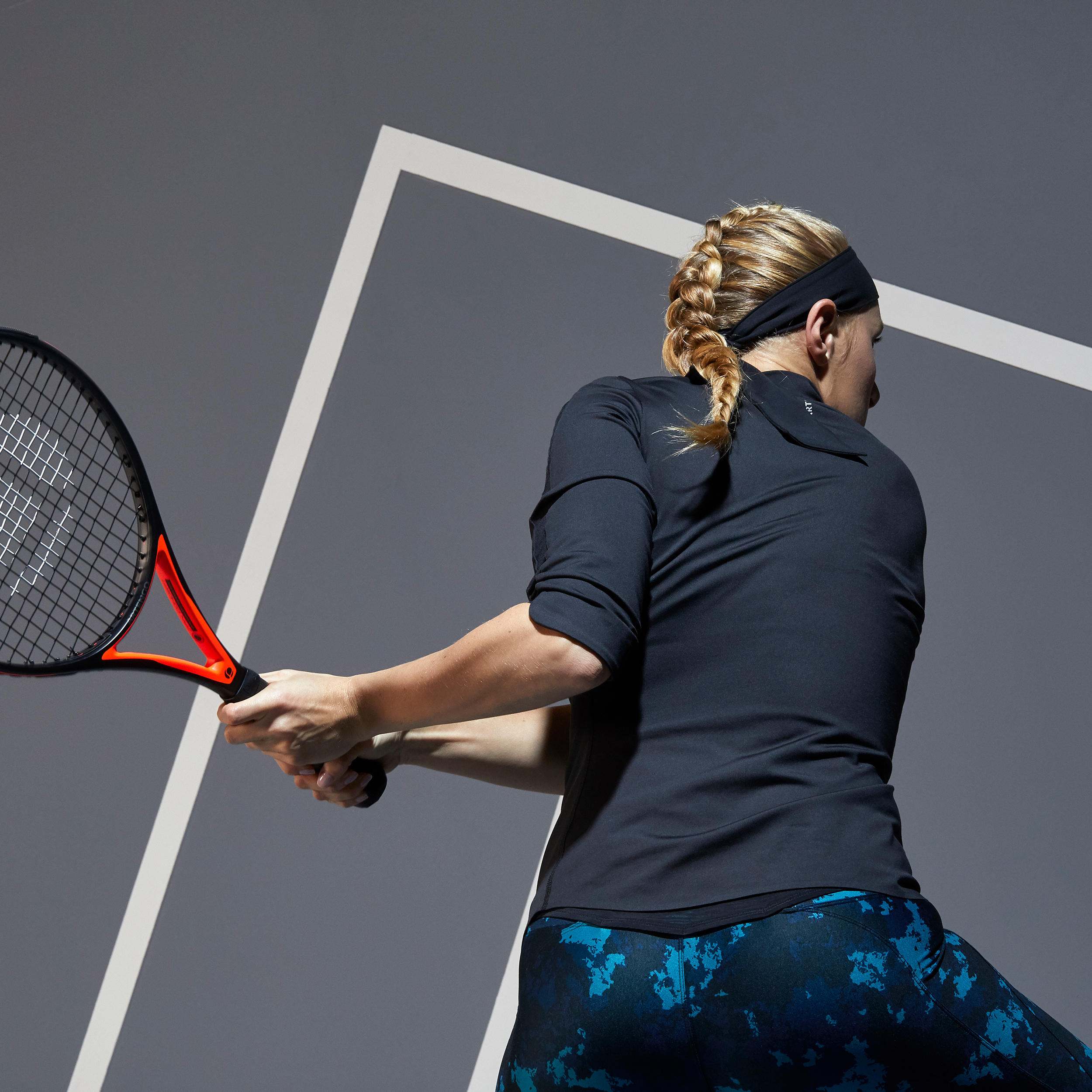 Women's 3/4 Sleeve Tennis T-Shirt Dry 900 - Black 5/12