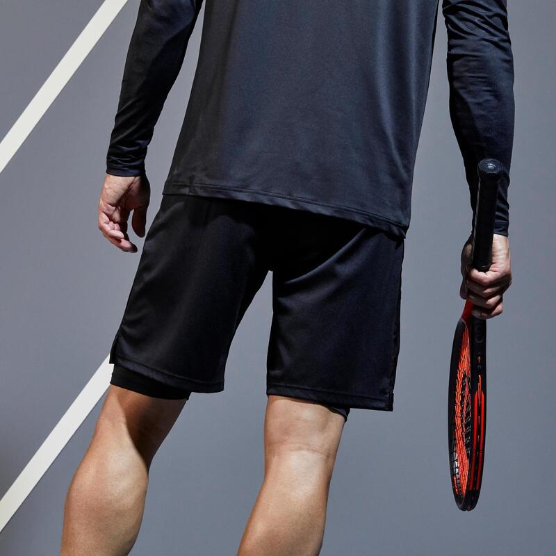 Pantalón corto de tenis térmico Hombre Artengo TS 500 negro