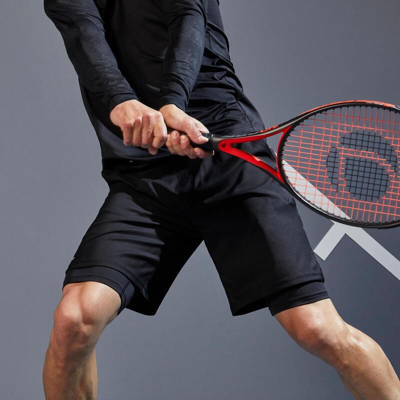 Pantalón corto de tenis térmico Hombre Artengo TS 500 negro