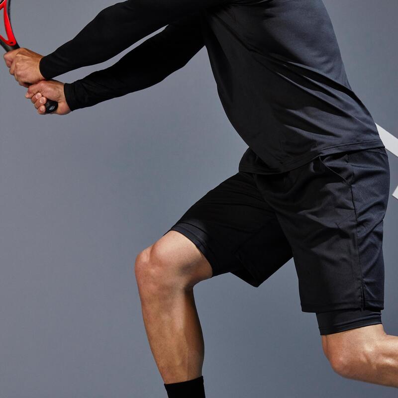 Férfi rövidnadrág teniszezéshez TSH 500, fekete 