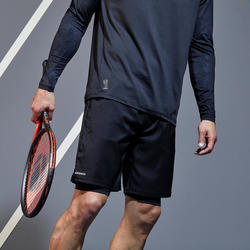 Pantalón corto de tenis térmico Hombre Artengo TS 500 negro
