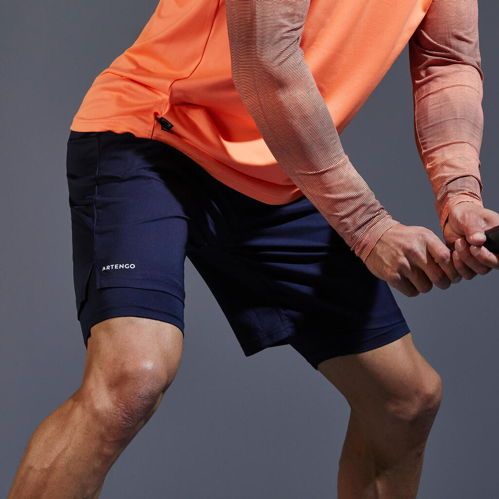 Tennisshorts TSH500 TH Herren marineblau