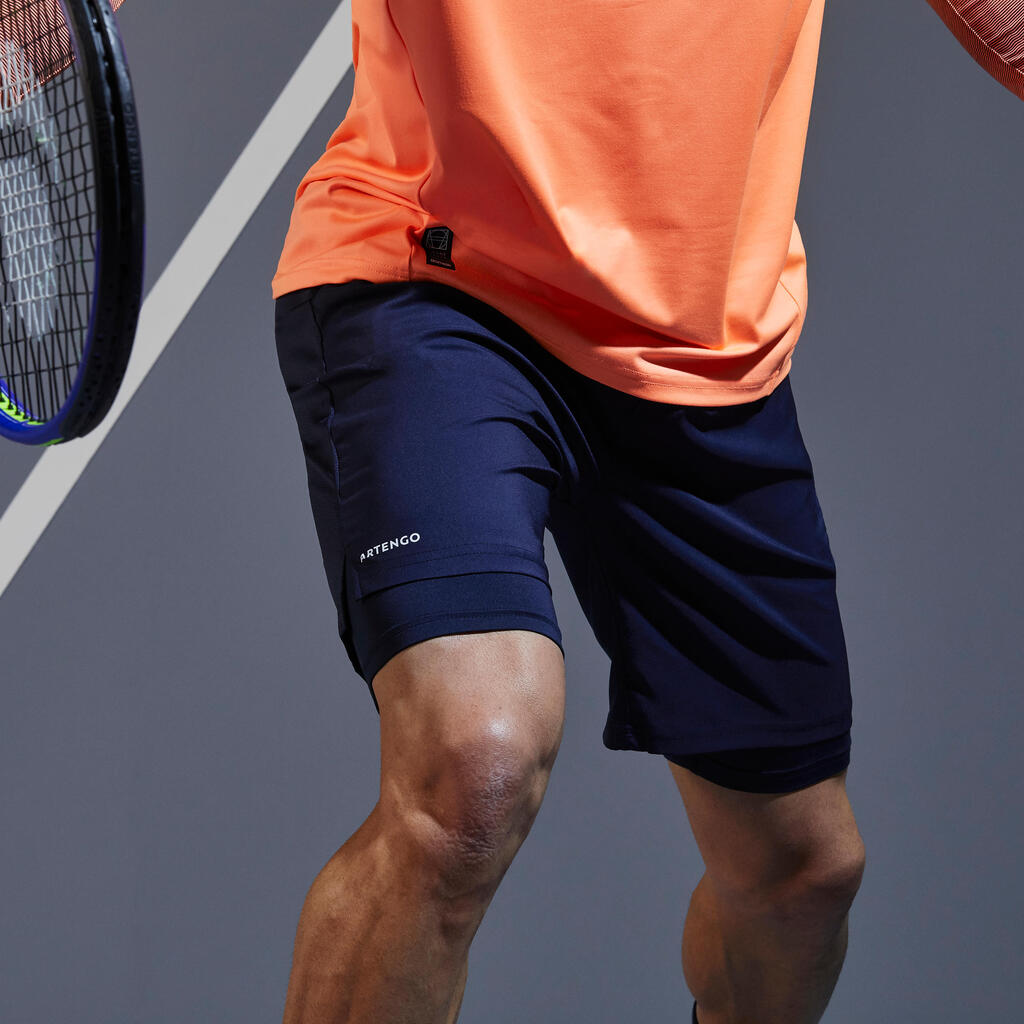 Tennisshorts TSH500 TH Herren marineblau