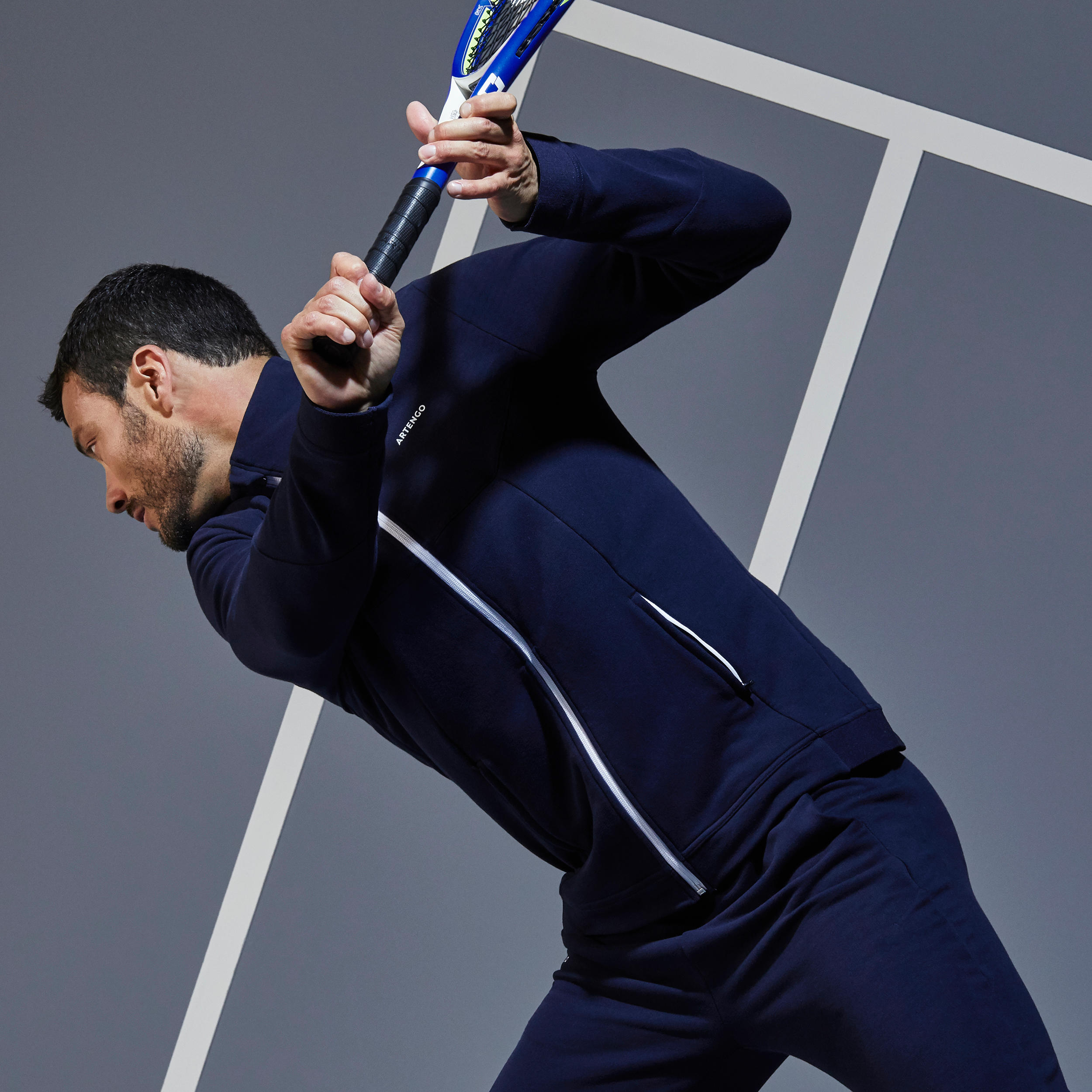 Buy Men'S Tennis Jacket Thermic Tja 500 - Navy Online | Decathlon