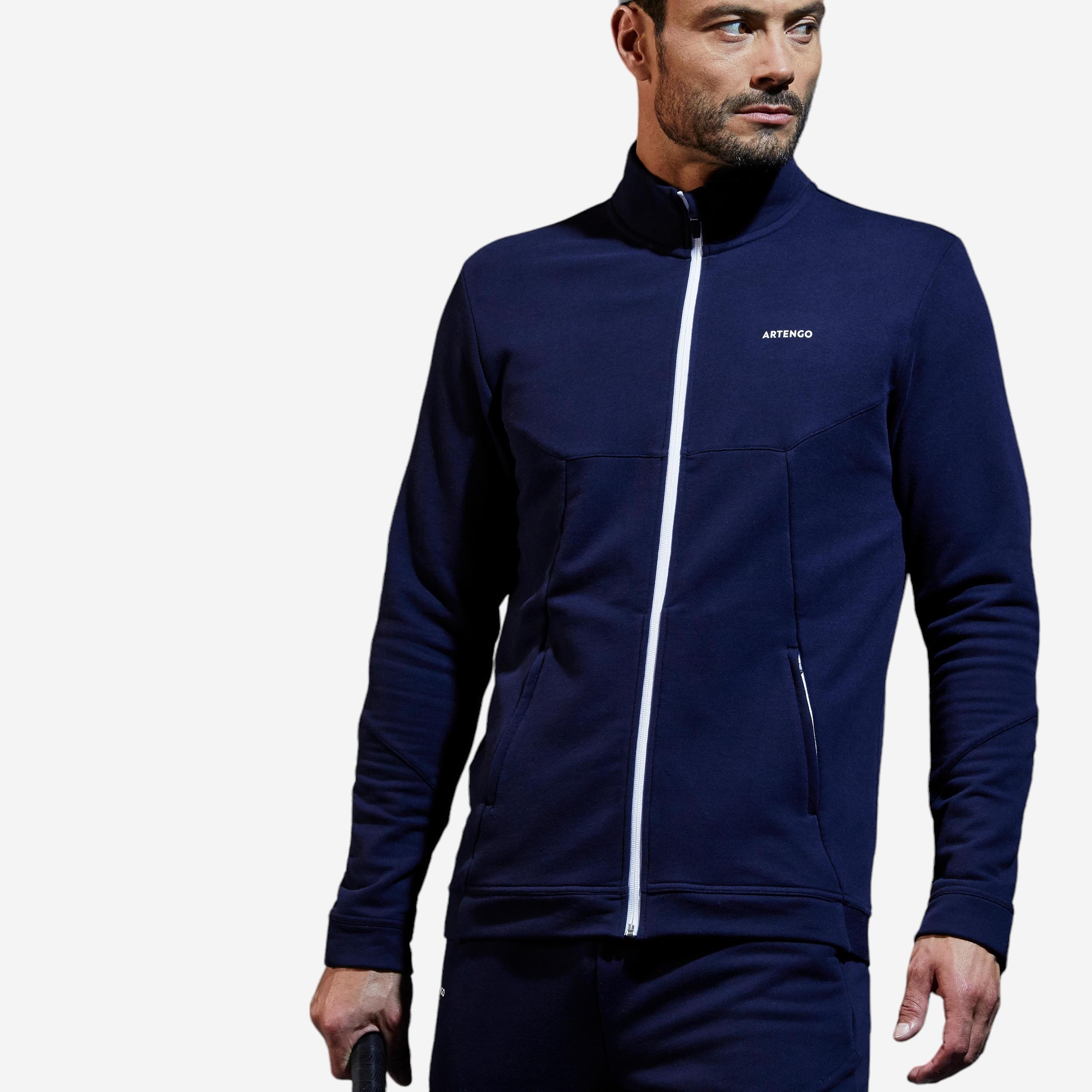 ARTENGO Chaqueta de tenis hombre Artengo TJA500 TH marino blanco