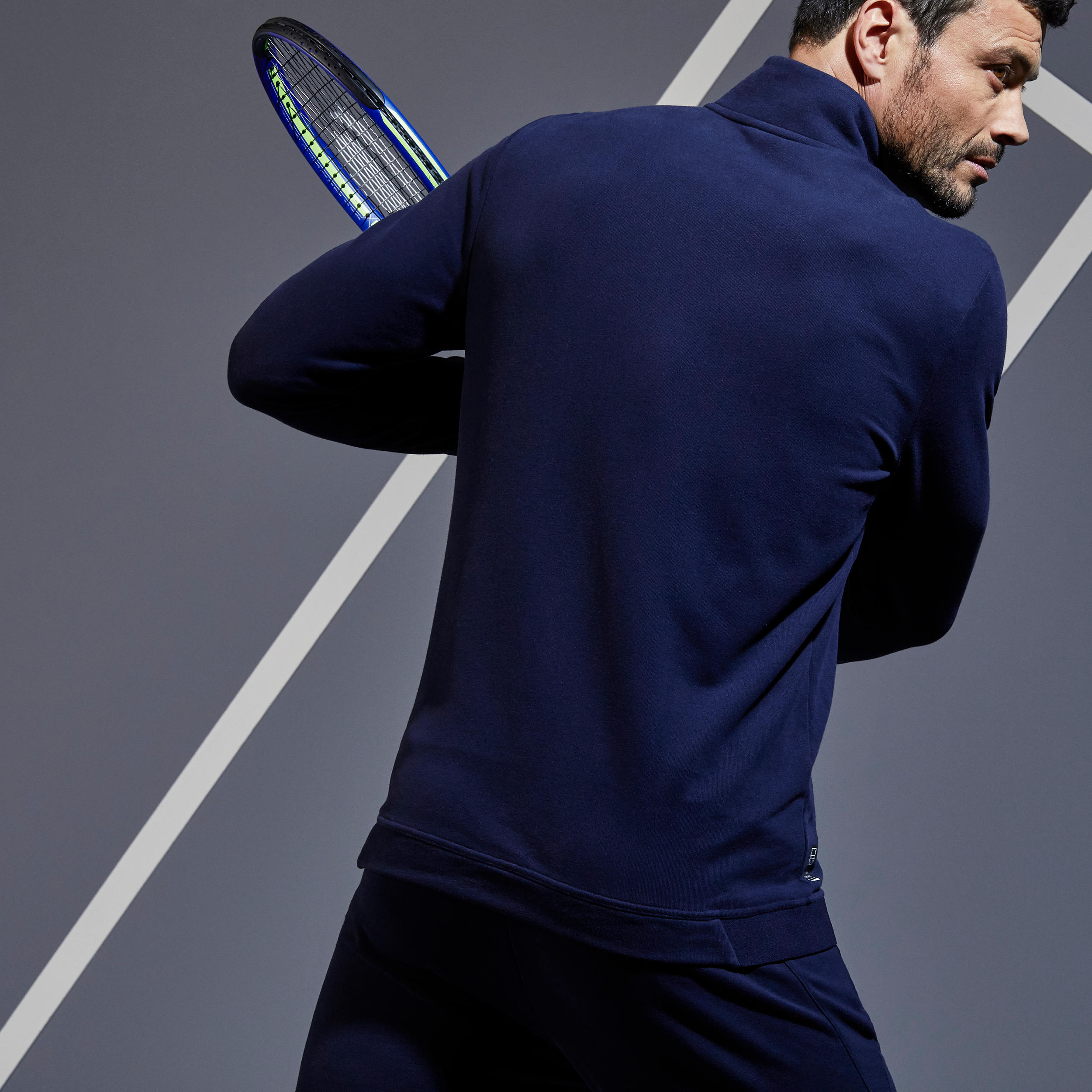 Chaqueta de tenis hombre Artengo TJA500 TH marino blanco 2/6