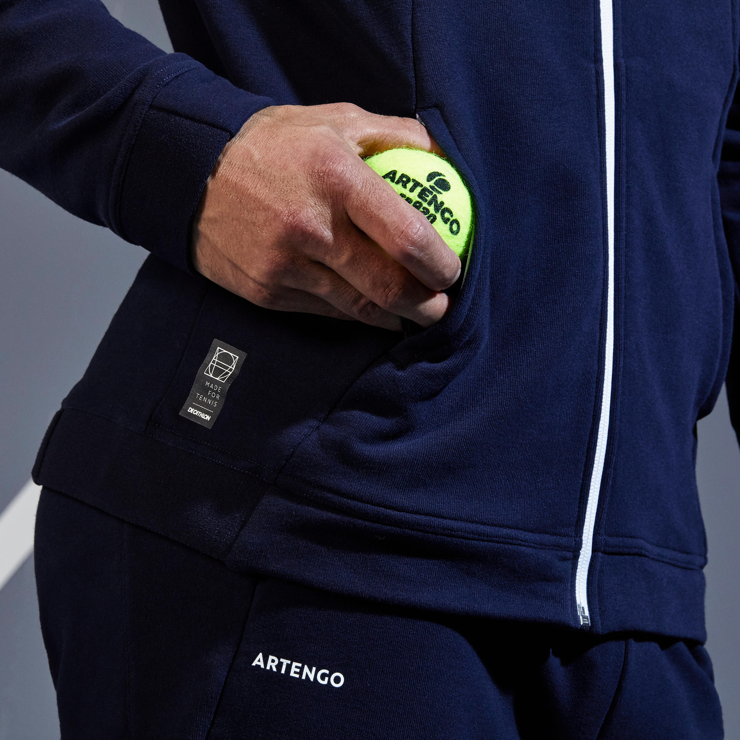 Chaqueta de tenis hombre Artengo TJA500 TH marino blanco 4/6